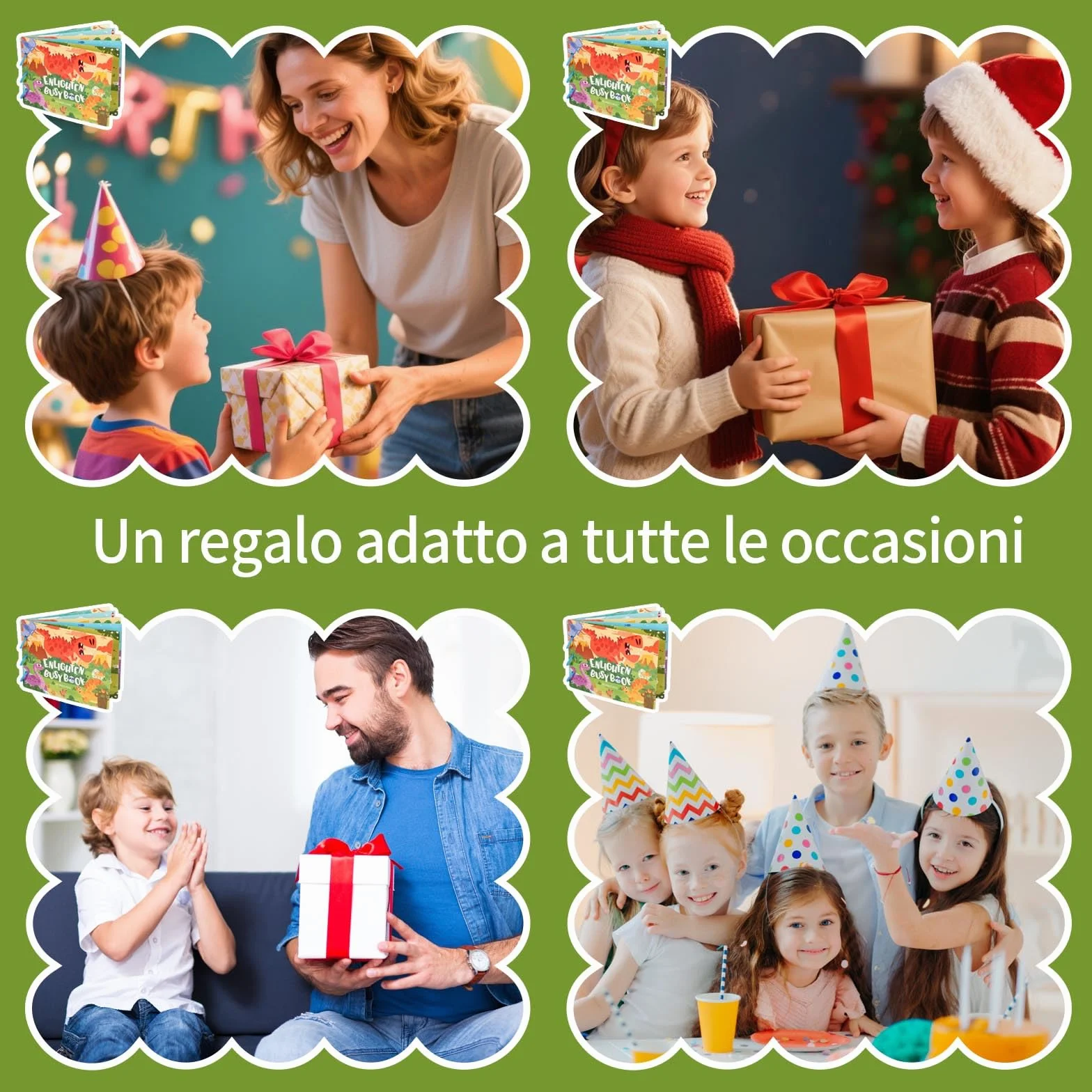 Montessori Giocattolo 1 2 3, Enlighten Busy Book, Giochi da 1 Anno, Giocattoli Educativi da 2 Anni, Busy Board, Quiet Book, Abilità Motorie Fini, Regalo 1 2 3 Bambini Ragazzi Ragazze