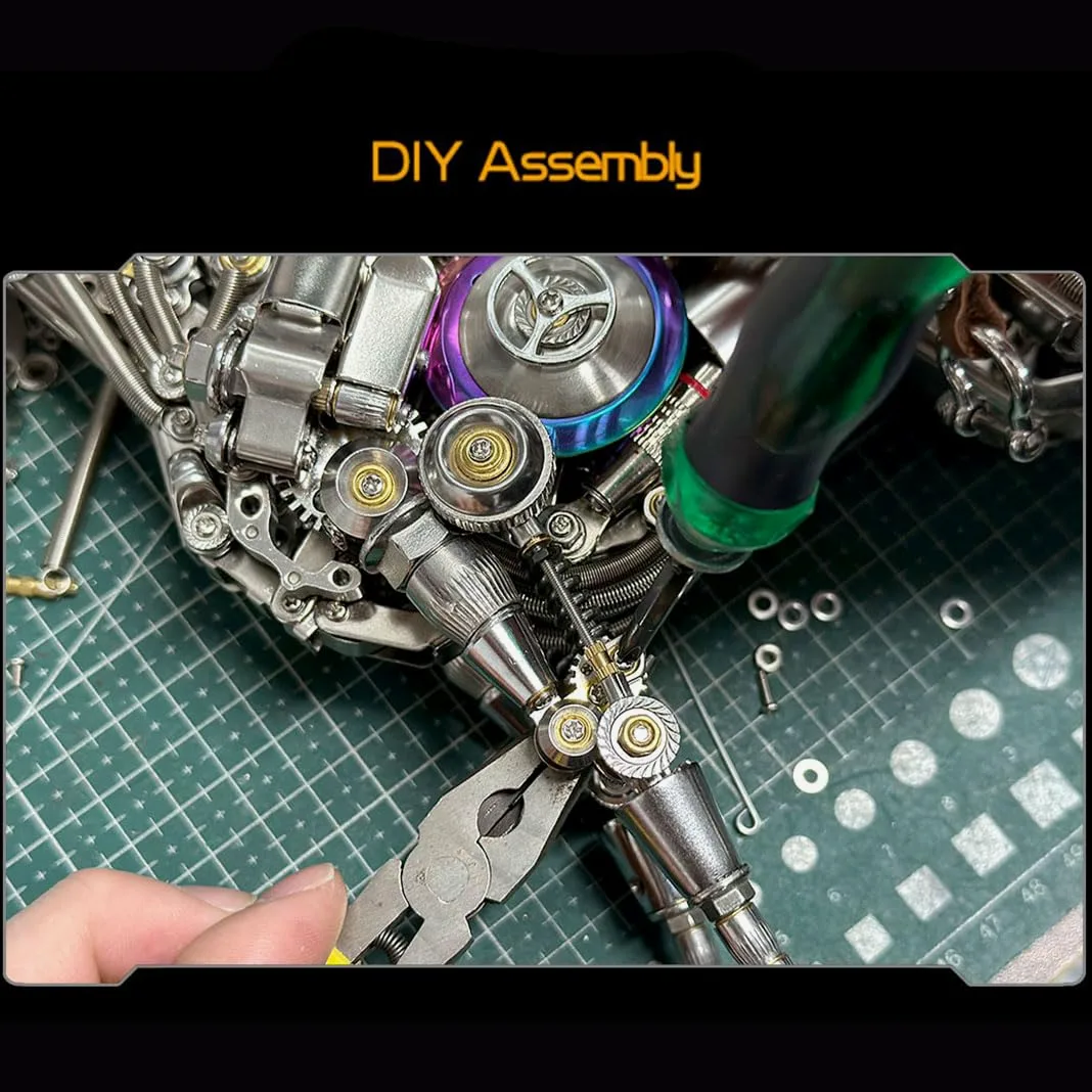 Steampunk - Puzzle in metallo 3D per adulti, modello di cavallo meccanico con giunti mobili, puzzle meccanico 3D, scultura di cavallo per decorazione e regali, 1500 pezzi
