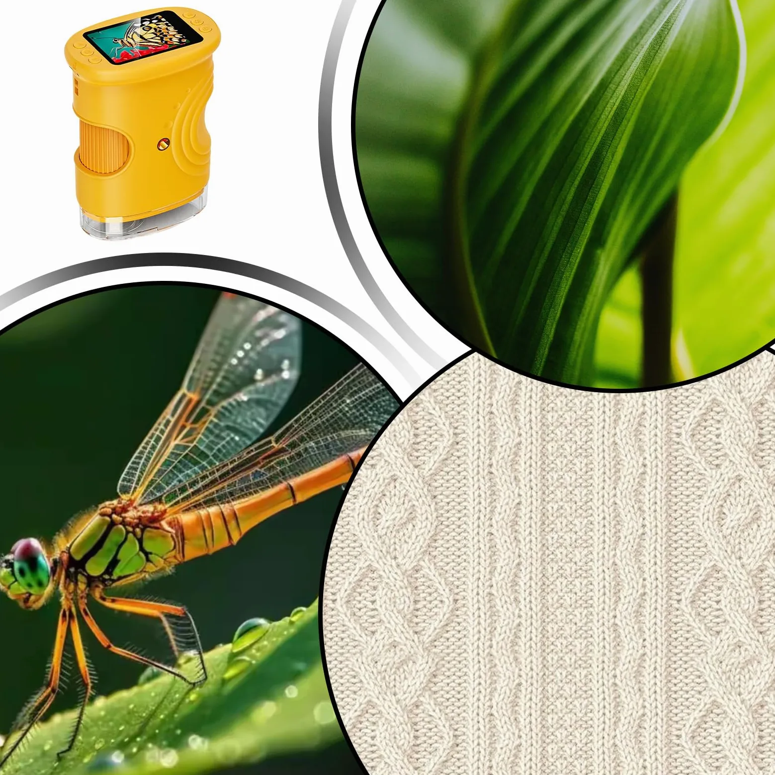Microscopio Digitale per Bambini 1000X Giocattoli Educativi Ricaricabili | Microscopio Digitale Portatile Con Schermo Da 5 Cm per Ragazzi Laboratorio Casa Scuola Natura All'aperto Bambini e
