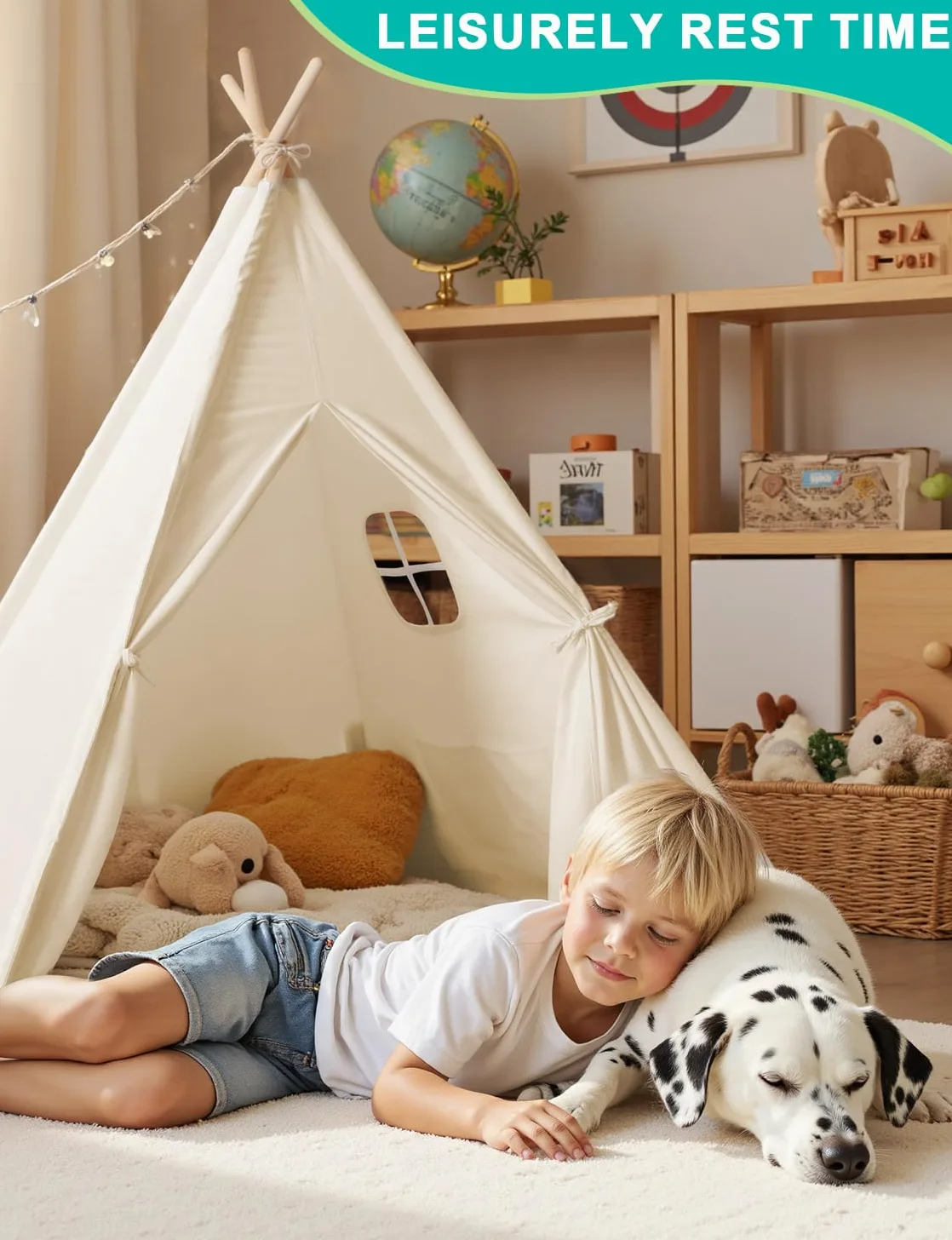 Tenda per bambini Wilwolfer con borsa per il trasporto, tenda in tela per bambini,