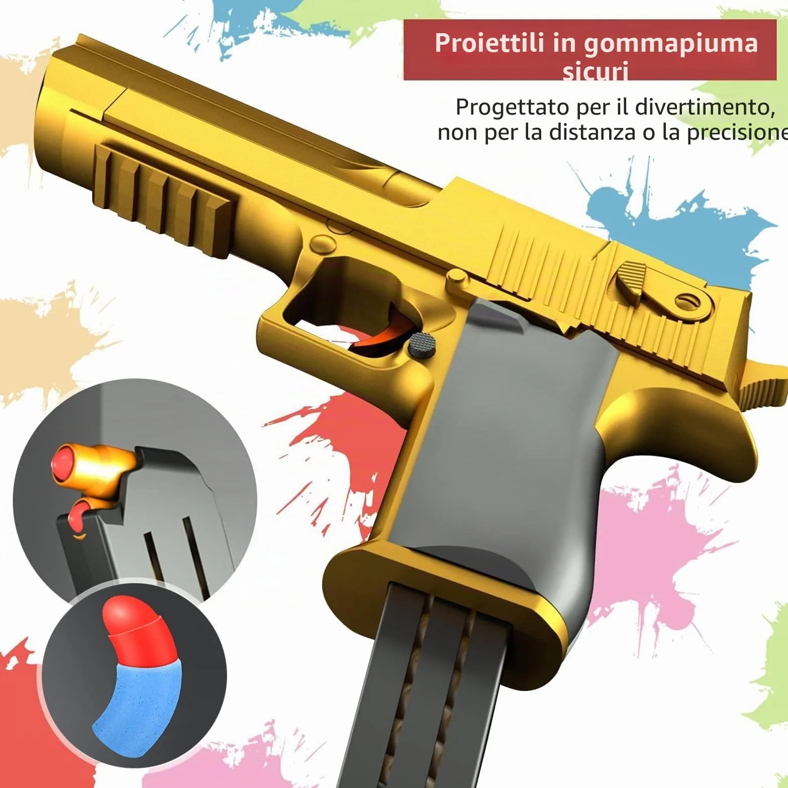 Pistola Giocattolo a Proiettile Morbido Blaster Schiuma per 14+