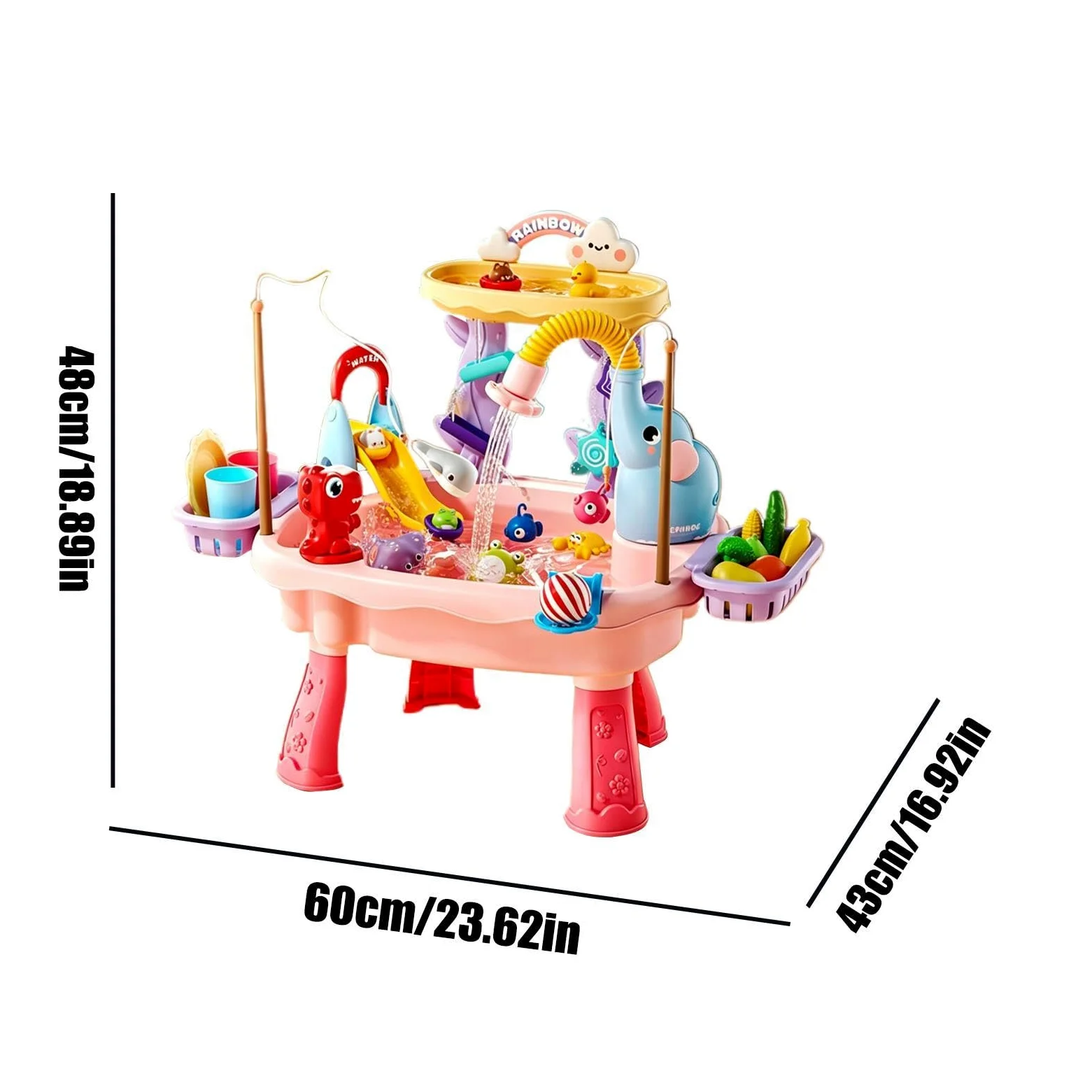 Tavolo Acqua Attività Da Spiaggia Estivo | Giocattolo Cucina per Bambini e Bambine Piccoli Patio Spiaggia Campeggio Asilo Casa Bagno Sala Giochi Vacanza Compleanno