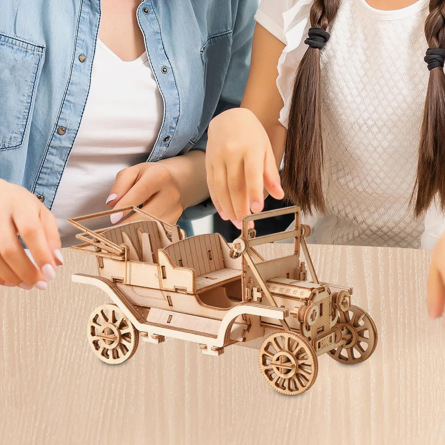 Kit Puzzle 3D Macchina D In Legno | materiale naturale, assemblaggio manuale, apprendimento giocoso, adatto a teenager