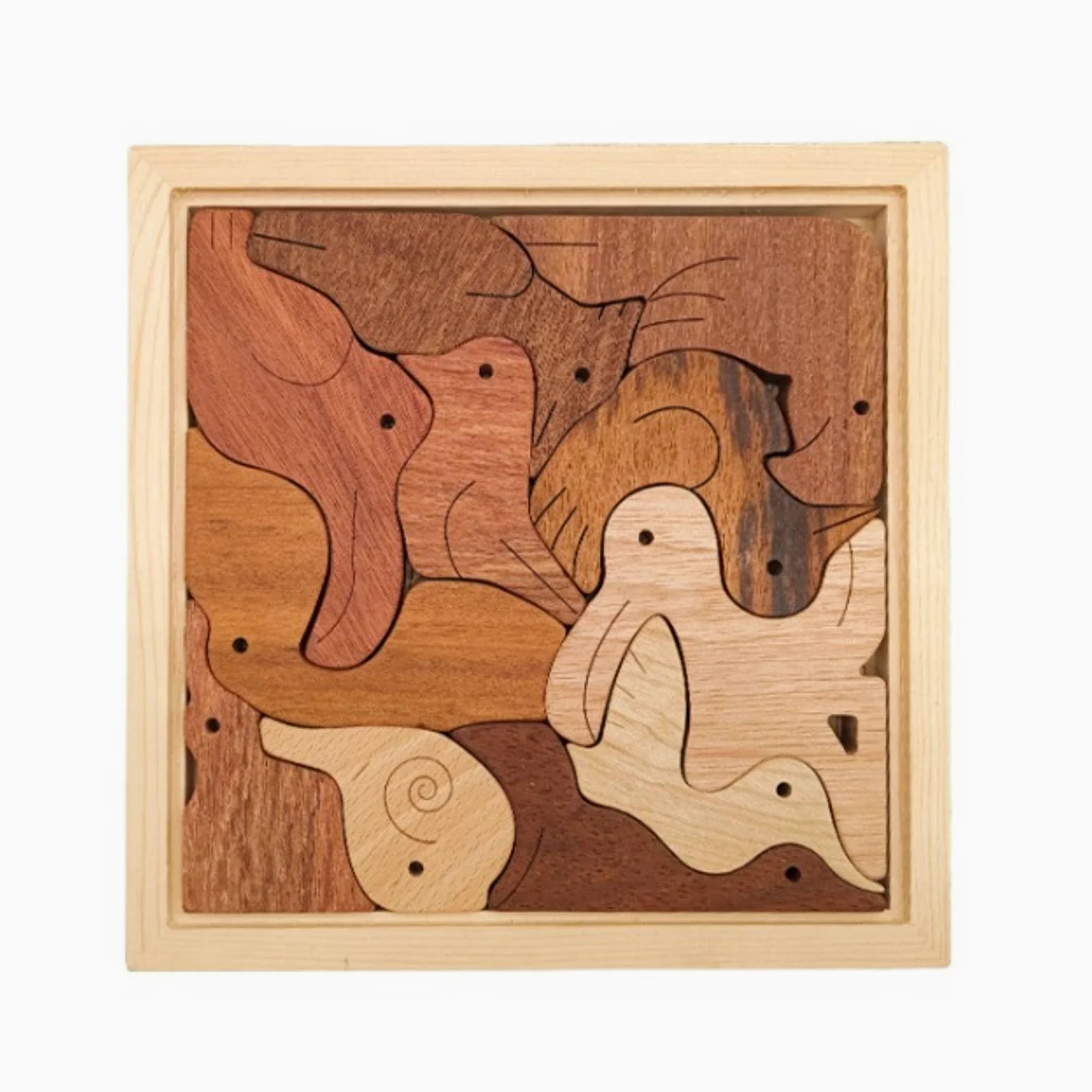 Puzzle Incastro in Legno Educativo Puzzle Tridimensionale in Legno senza senza Sbavature per Bambini, Puzzle 3D In Legno Con Uccelli