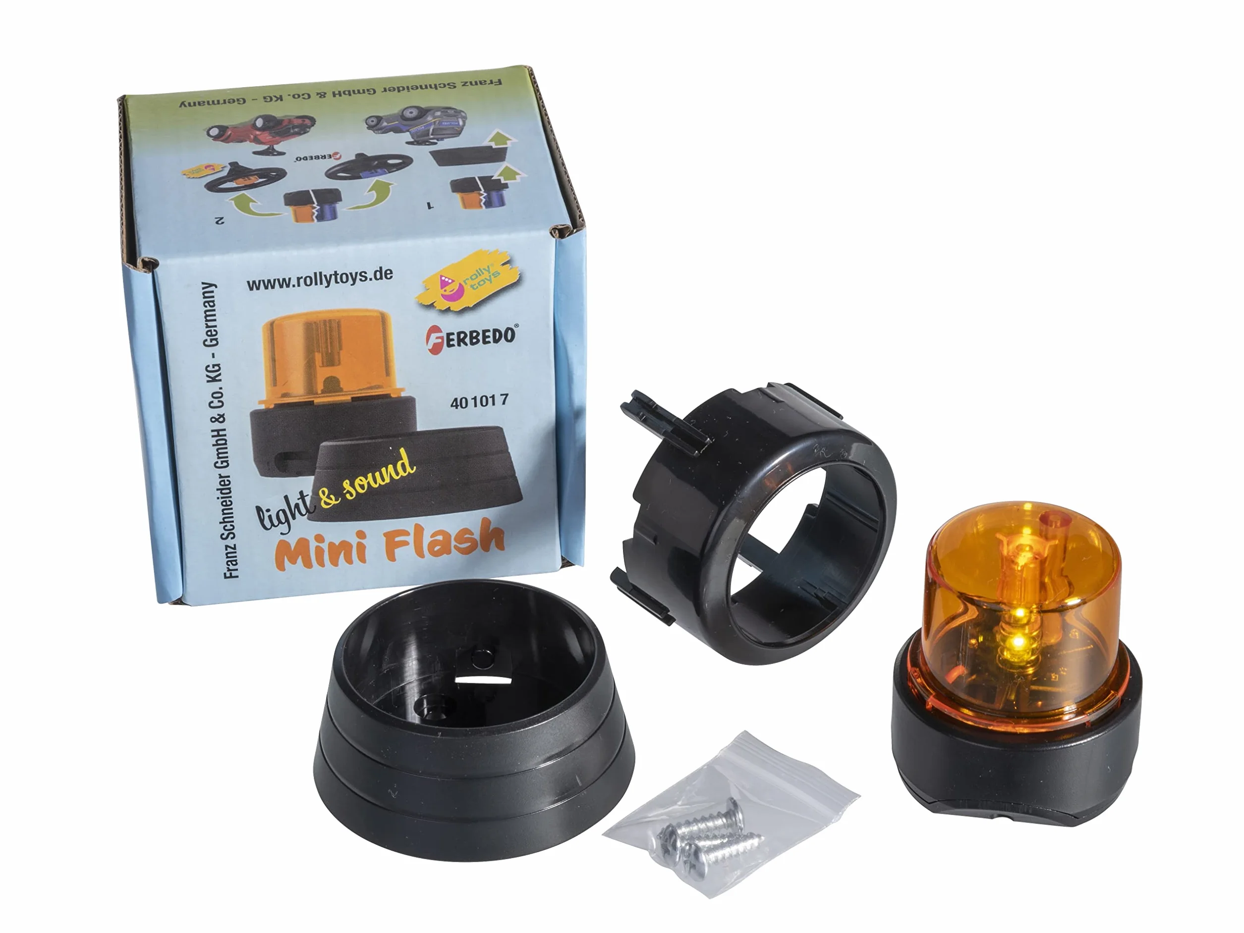 Ferbedo Flashlight 104017-Luce lampeggiante arancione per passeggini e trattori a pedale