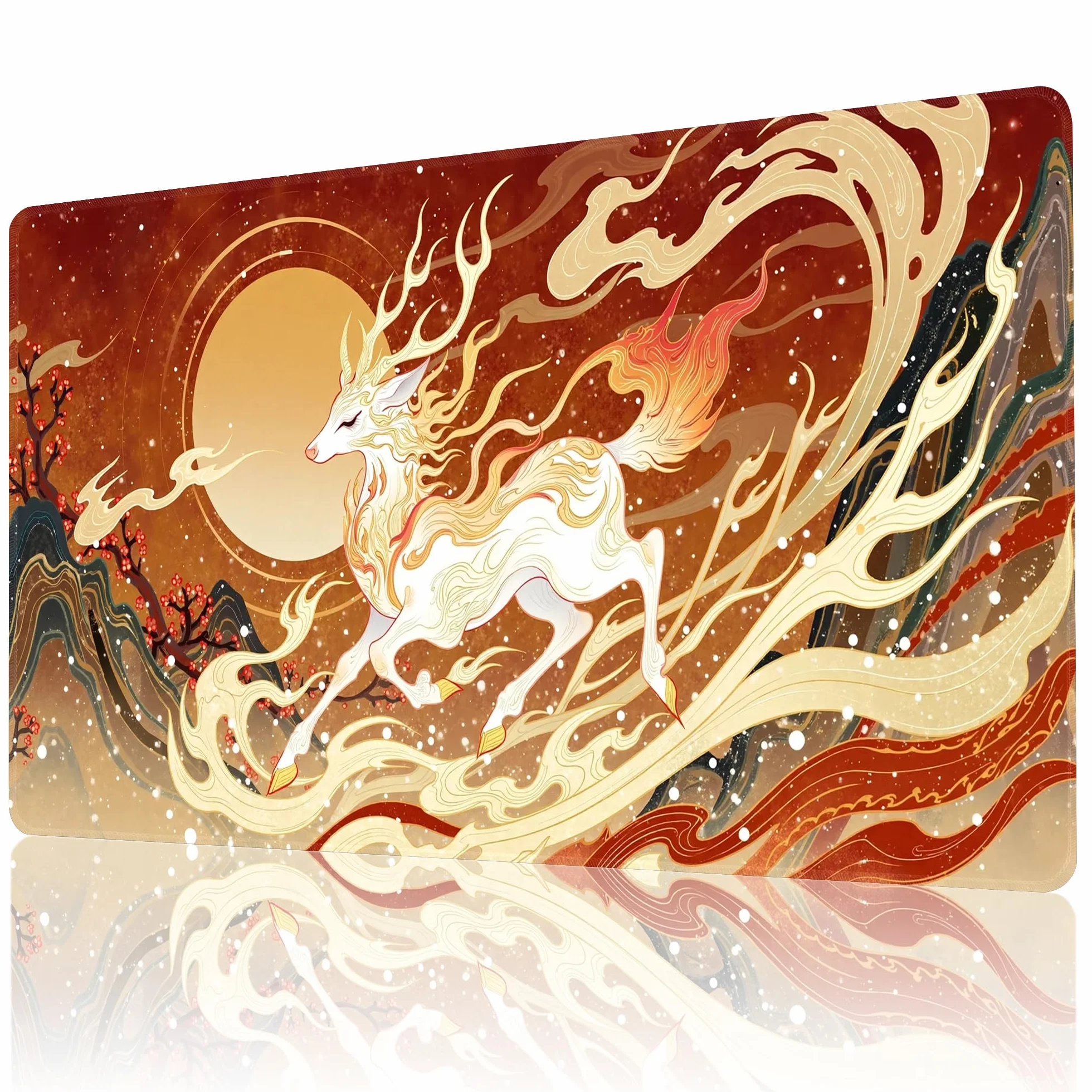 Tappetino da Gioco MTG TCG 24" x 14" con Bordi cuciti e Superficie in Gomma Liscia per Giochi di Carte Tappetino da Gioco Antiscivolo da Battaglia con Borsa portaoggetti Gratuita