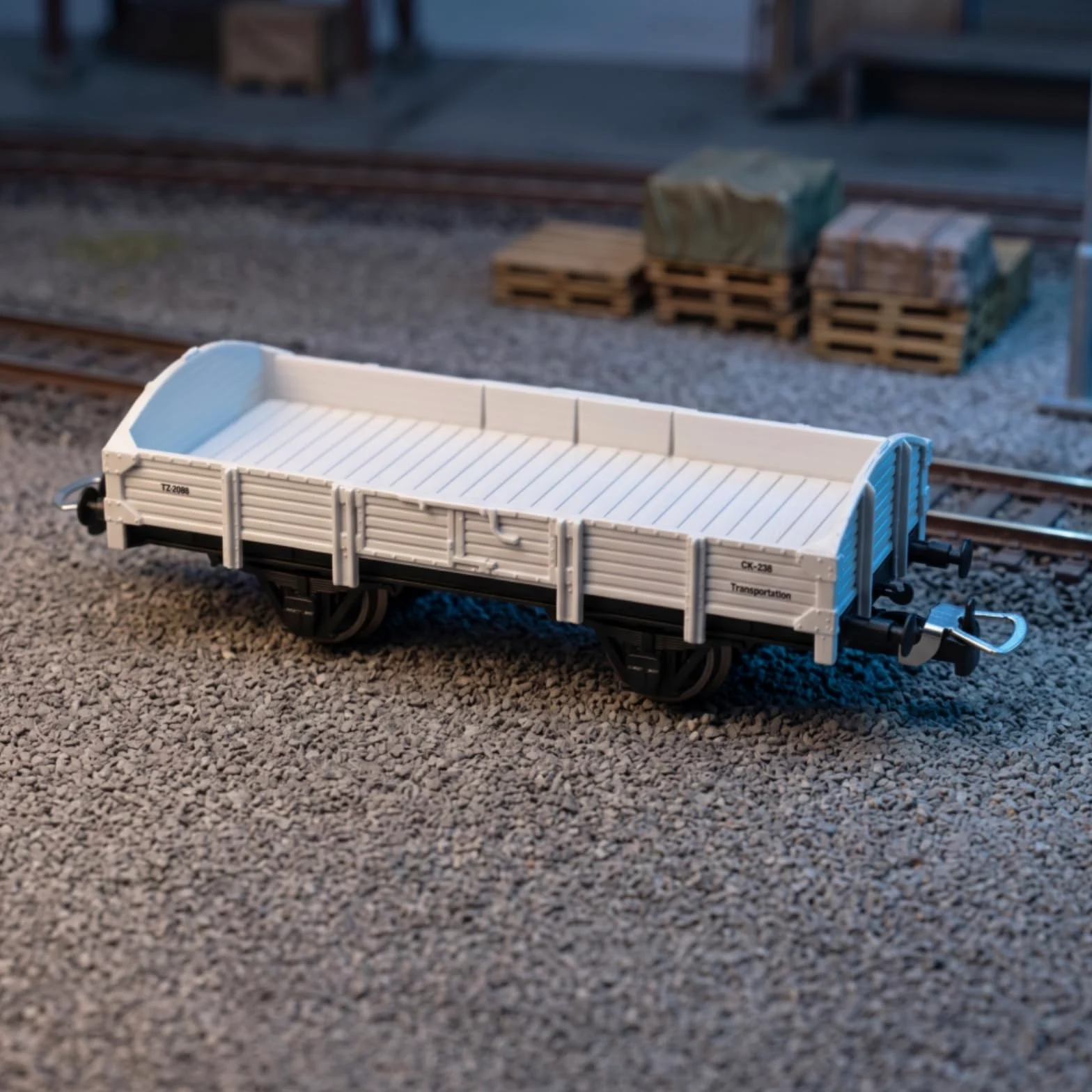 Carro Pianale HO Realistico Carro Piatto Basso Profilo Modellino Ferroviario per Modellisti, Collezionisti