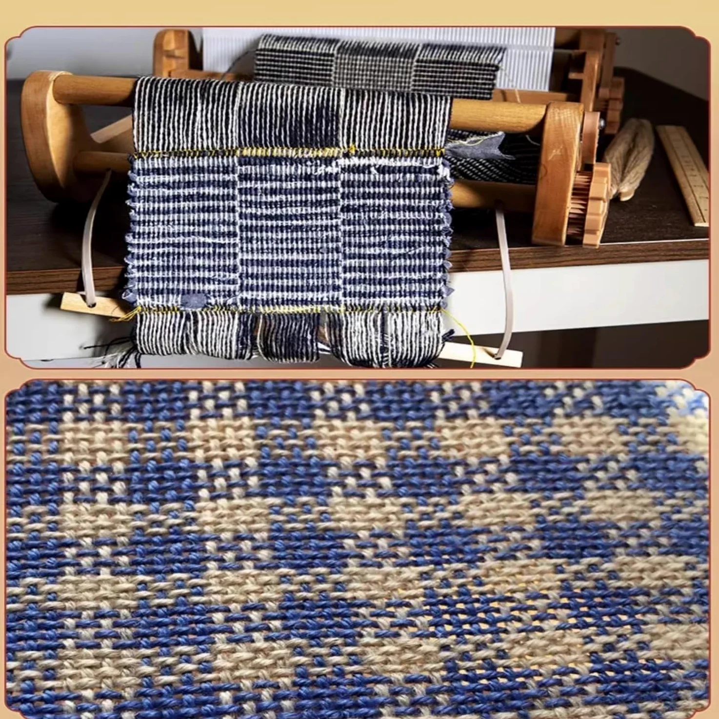 Macchina per tessitura fai da te in legno, per lavori a maglia fai da te, telaio per tessitura, per sottobicchieri, tovagliette, borse di stoffa