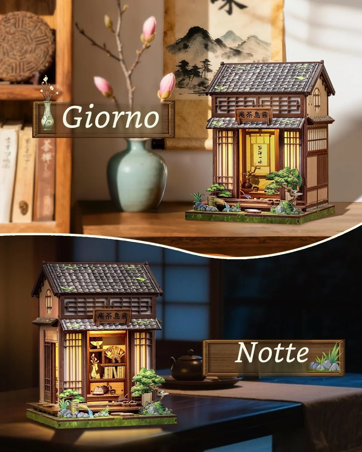 Cutefun Book Nook Kit – Japanese book nook - Set creativo per casa delle bambole, il regalo artigianale perfetto per adolescenti e adulti che amano progetti affascinanti (Kirishima Cha-an)