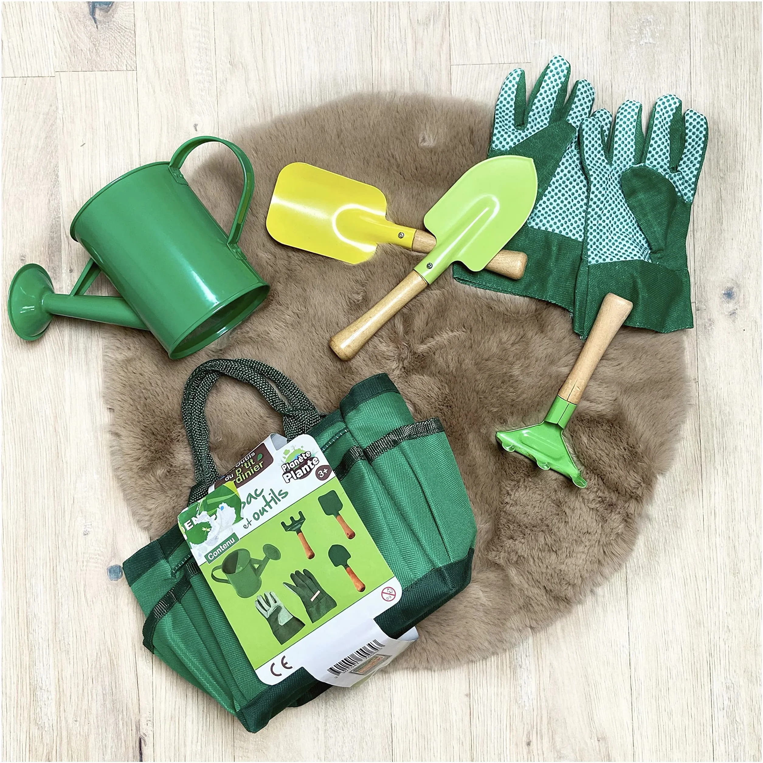 Set di 6 Pezzi per Giardinaggio - Attrezzi per il Giardinaggio - 170064 - Metallo - Giardino - Pianta - Paletta - Rastrello - Annaffiatoio - Gioco per Bambini - A partire dai 3 anni