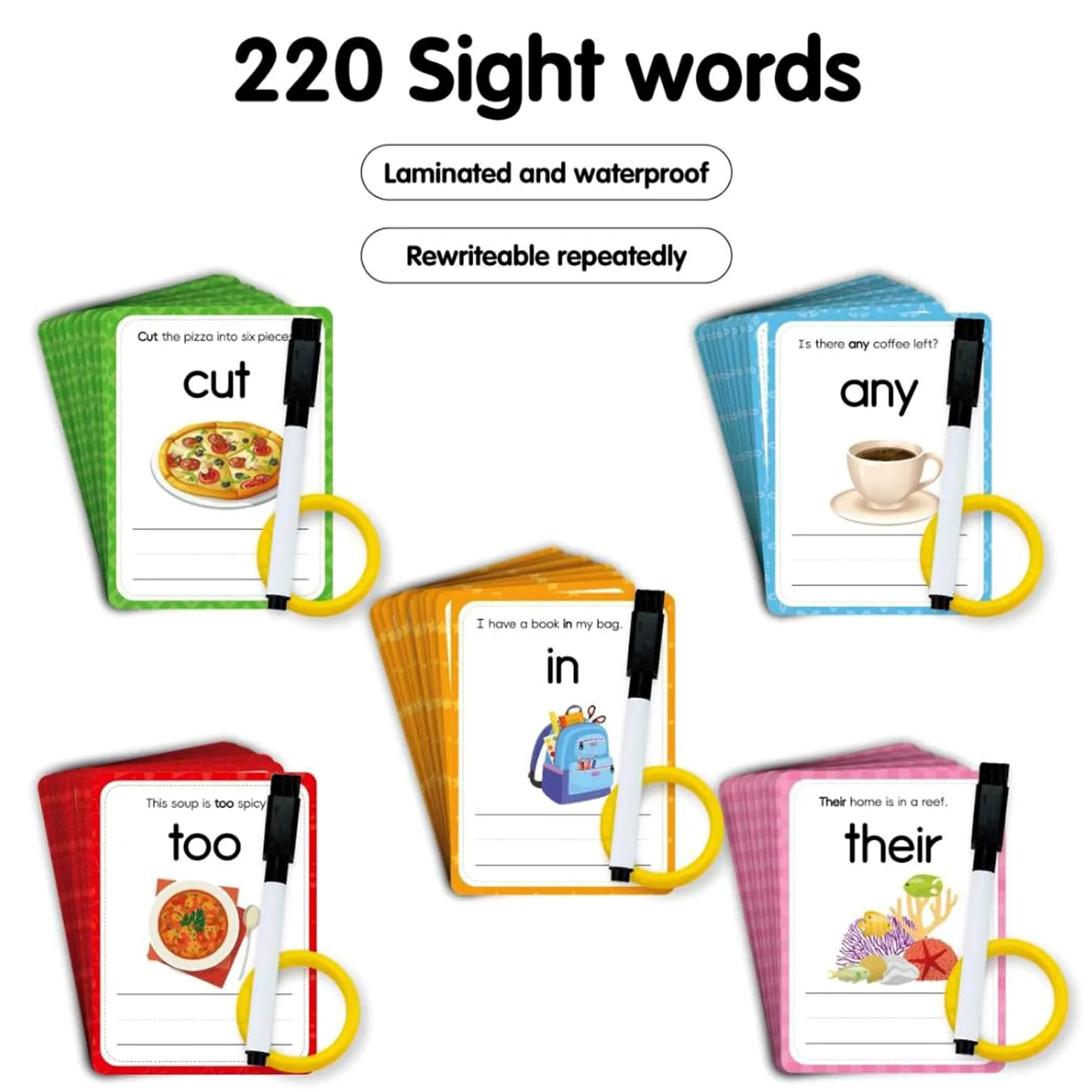 Flashcard Parole Sight Giochi Di Lettura Portatili | Flashcard Vocabolario Per Bambini Ragazze Insegnanti Istruzione Domestica Attività In Classe Apprendimento