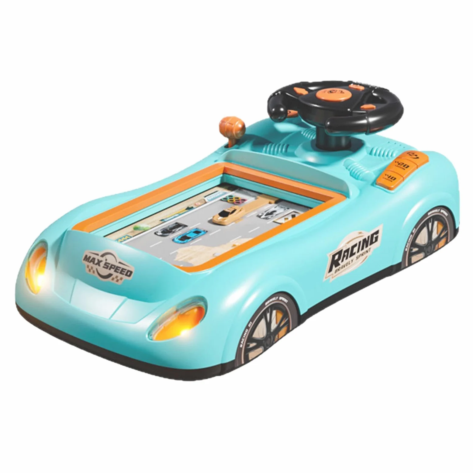 Volante Giocattolo da Corsa, Gioco di Competizione per Bambini, Simulazione educativa per Bambini dai 3 Anni con Musica