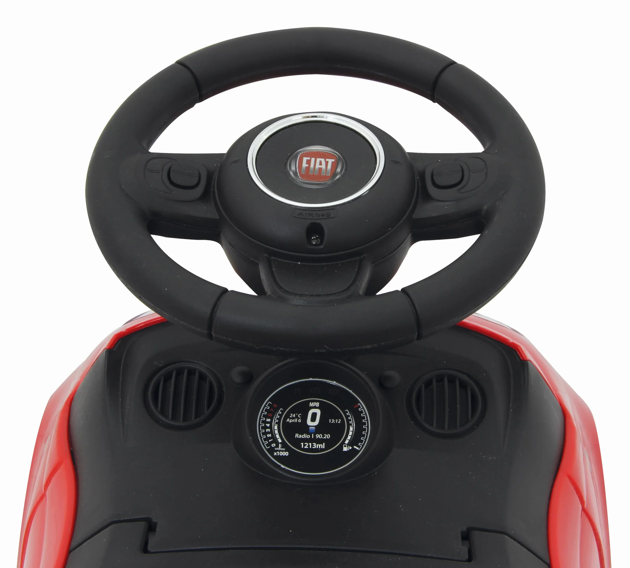 Jamara Push-Car Fiat 500 rosso z bagażnikiem i klaksonem