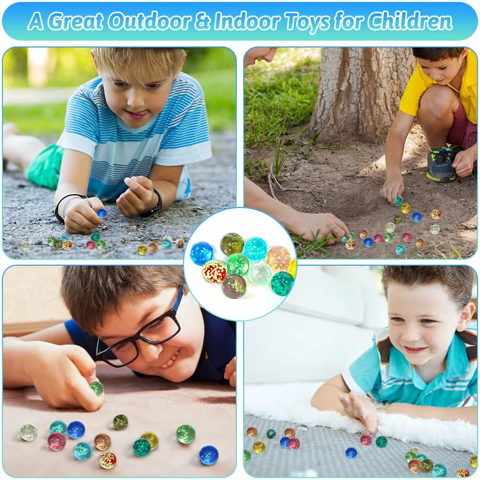 Ainiv 10Pz Palline di Vetro Luminose per Bambini, Biglie Colorate Decorative Che Si Illuminano al Buio
