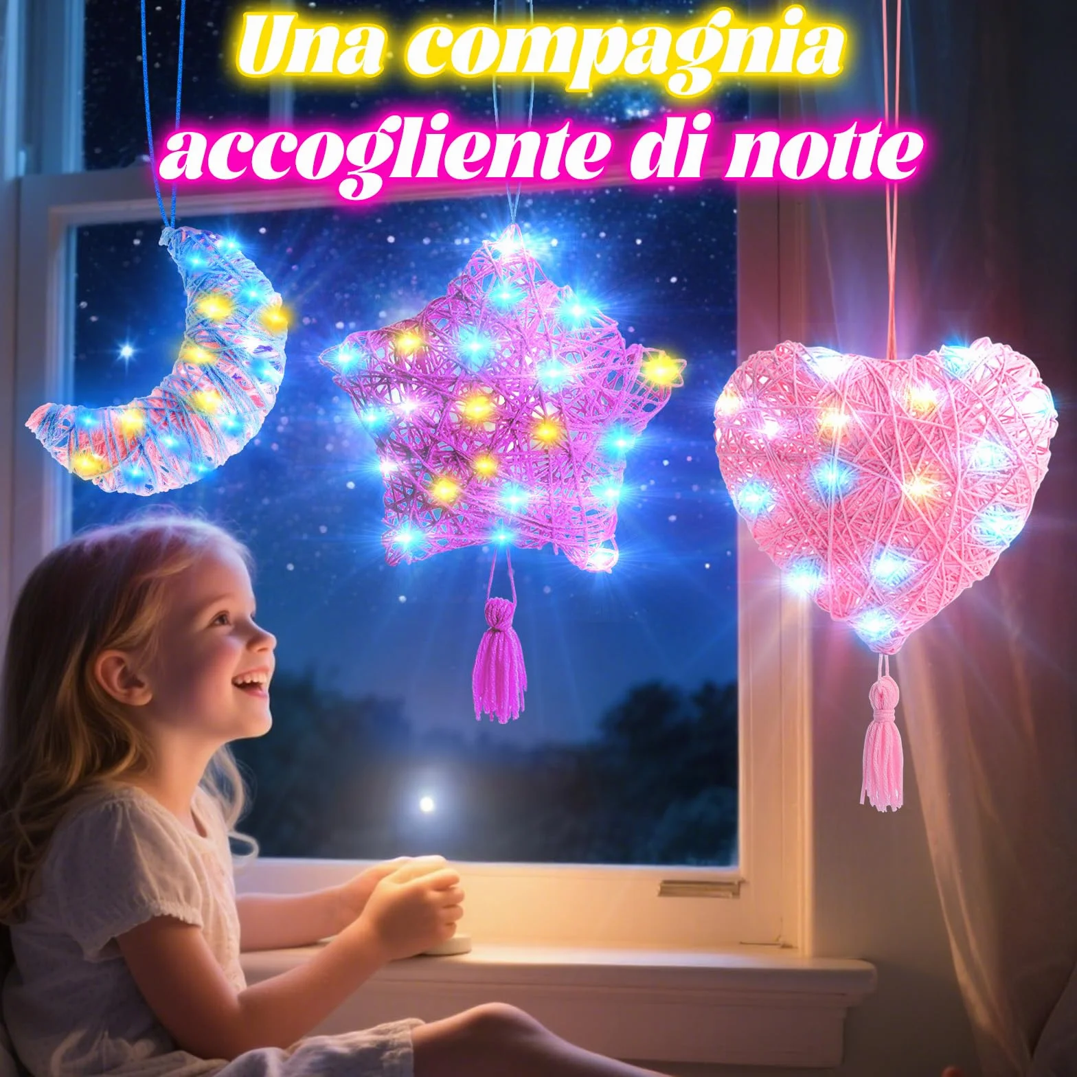 Hapikids Regalo Bambina 6 7 8 9 10 11 12 Anni, String Art Giochi Bambina 8-12 Anni Femmina Kit Fai da Te Regalo per Bambini 8-10 Anni String Art Regali di Compleanno per Bambini