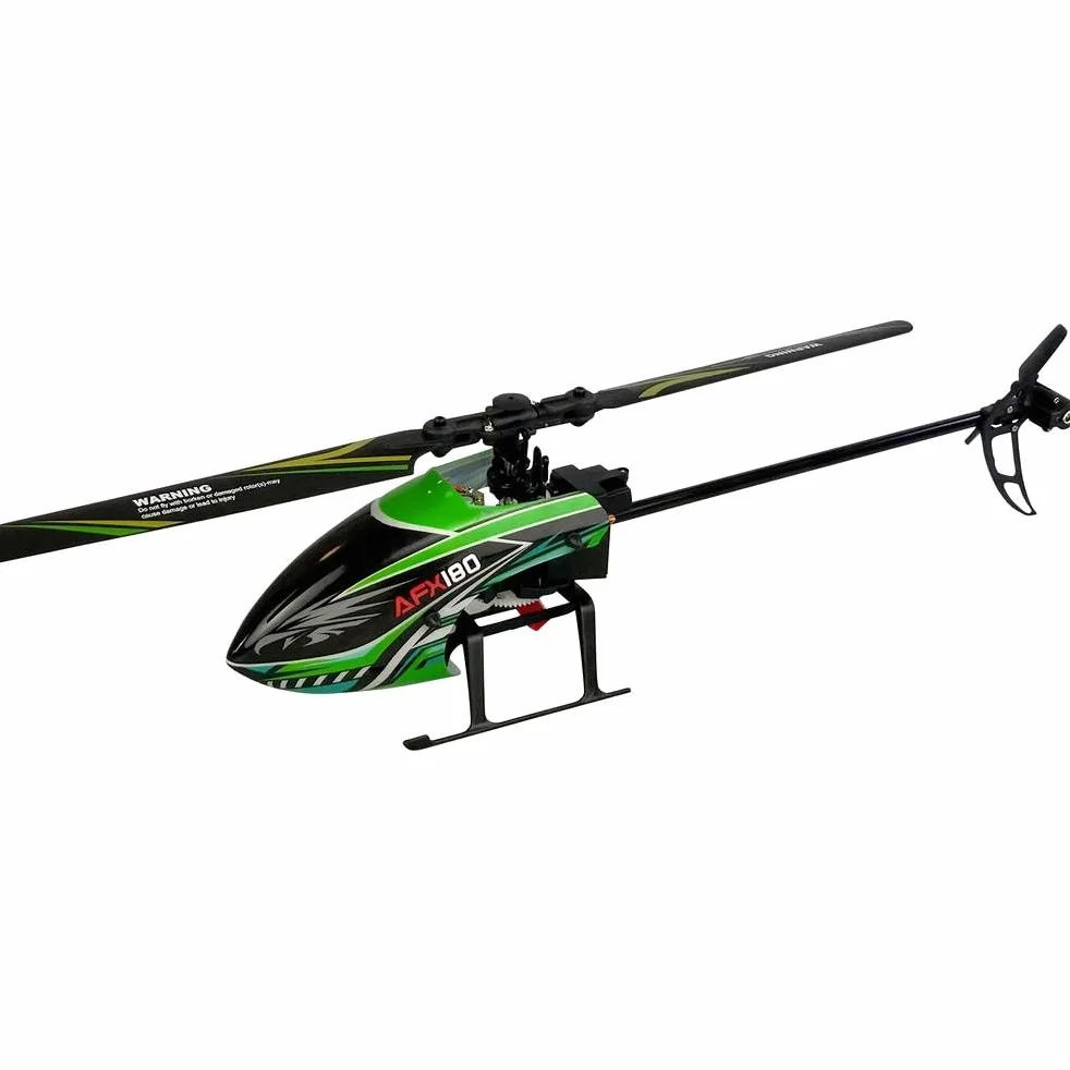 Amewi AFX180 Elicottero a 4 canali 6G RTF con funzione di avvio automatico e trasmettitore LCD verde