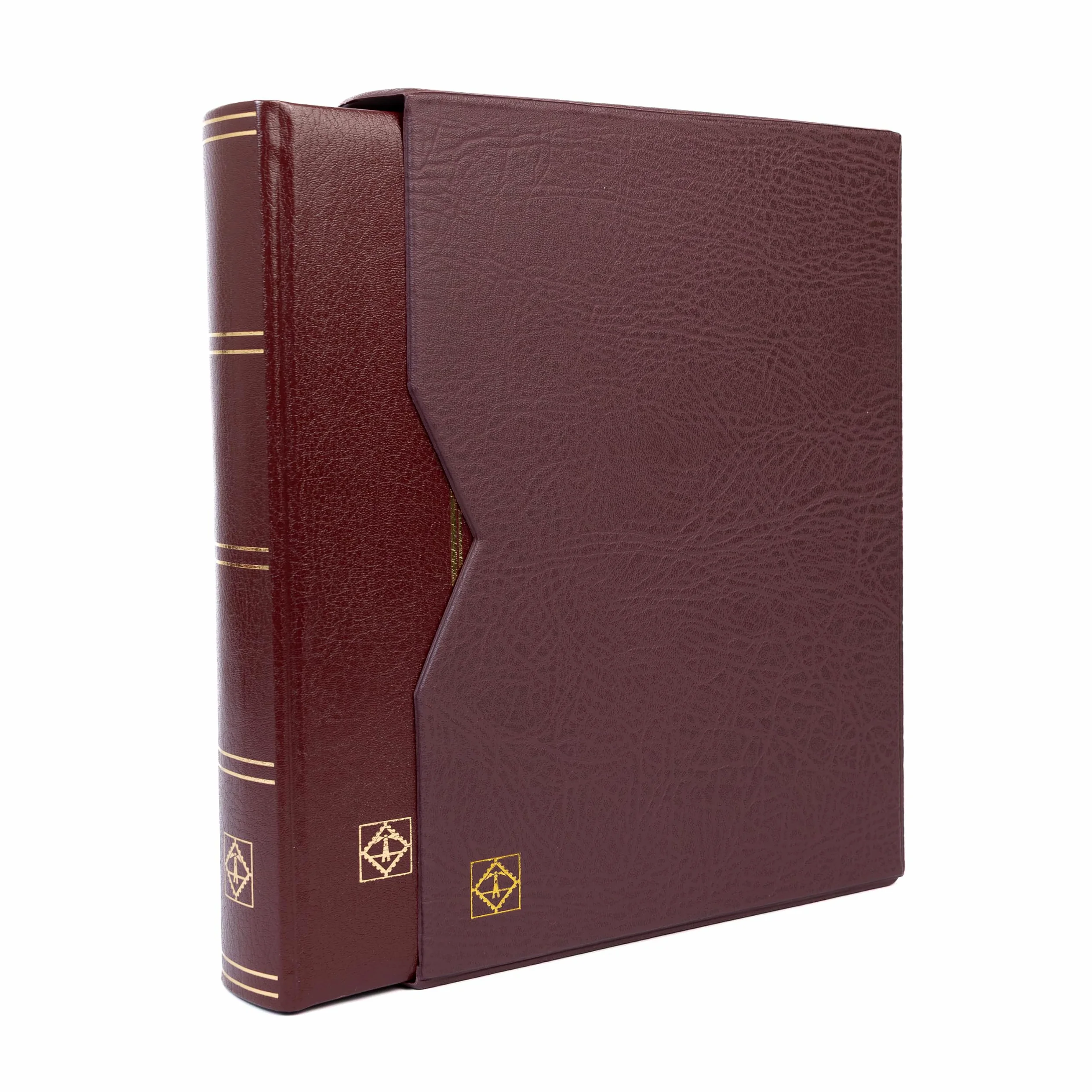 Leuchtturm 316139 raccoglitore din a4, 64 pagine nere, Pelle di * imbottita + scatola, rosso