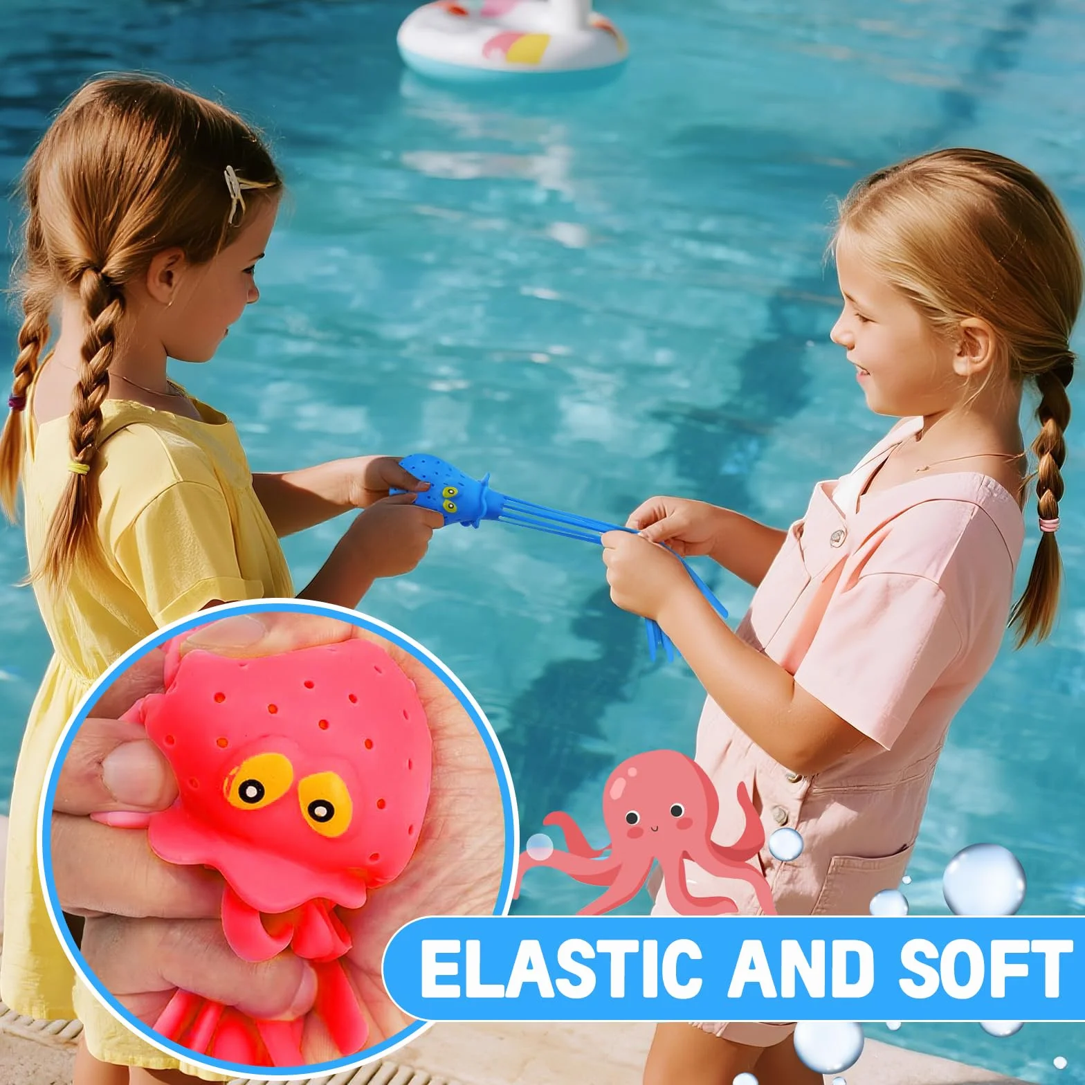 4 Pezzi Giocattolo Medusa ad Acqua, Giocattolo Fidget Morbido Galleggiante per Bagnetto, Giocattolos Divertente per Piscina, Regalo di Vacanze Estive per Bambini
