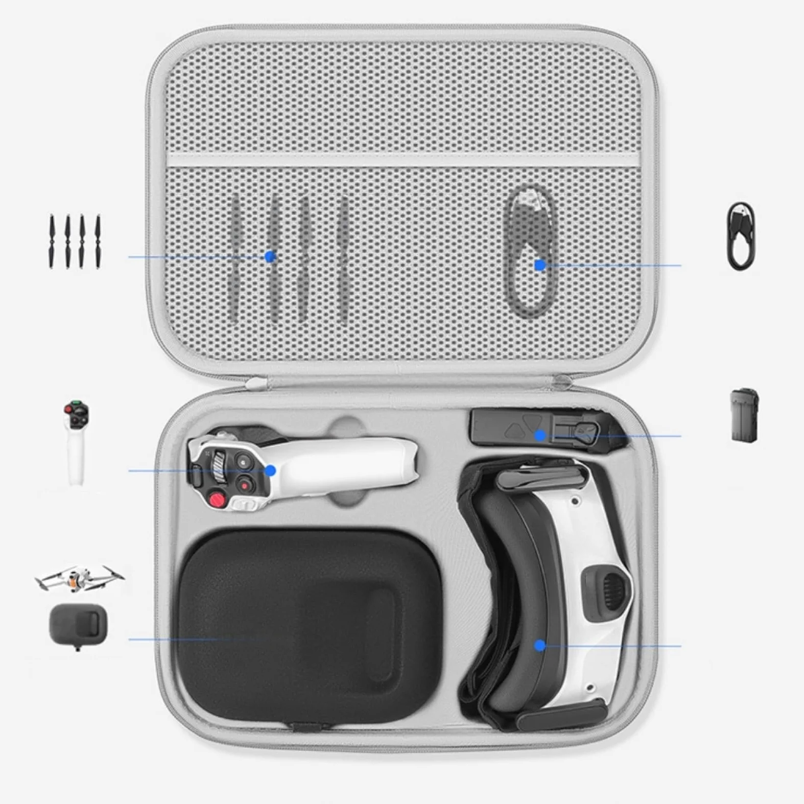 Custodia da viaggio per Antigravity A1, accessori per droni Custodia rigida in PU Organizer da trasporto Custodia a tracolla (Versione standard)
