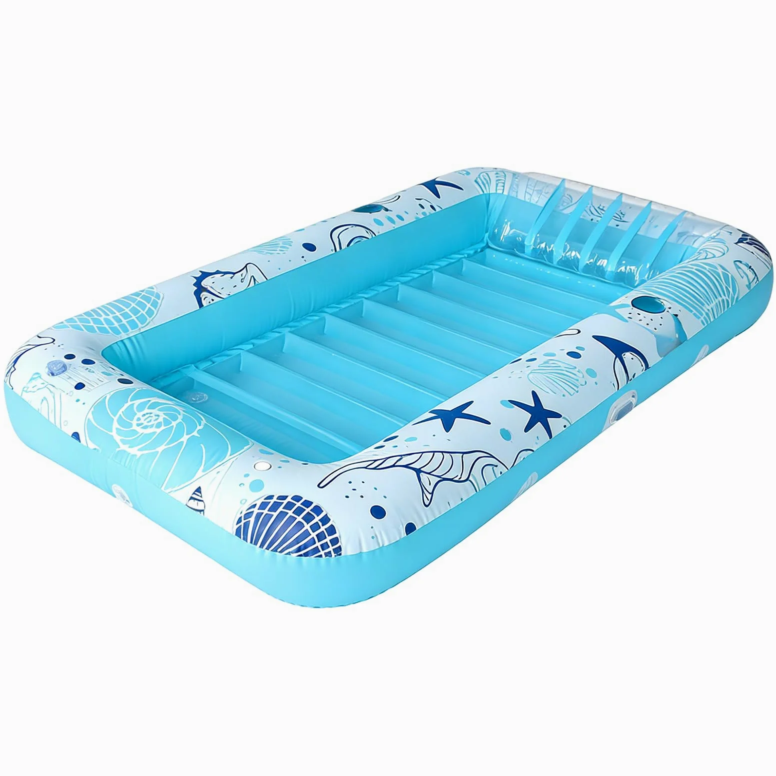 Lettino gonfiabile per piscina, lettino prendisole con portabicchieri, sedia galleggiante da 180 x 86 cm, sedile in PVC resistente, accessorio estivo moderno con design rilassante, attrezzatura per le