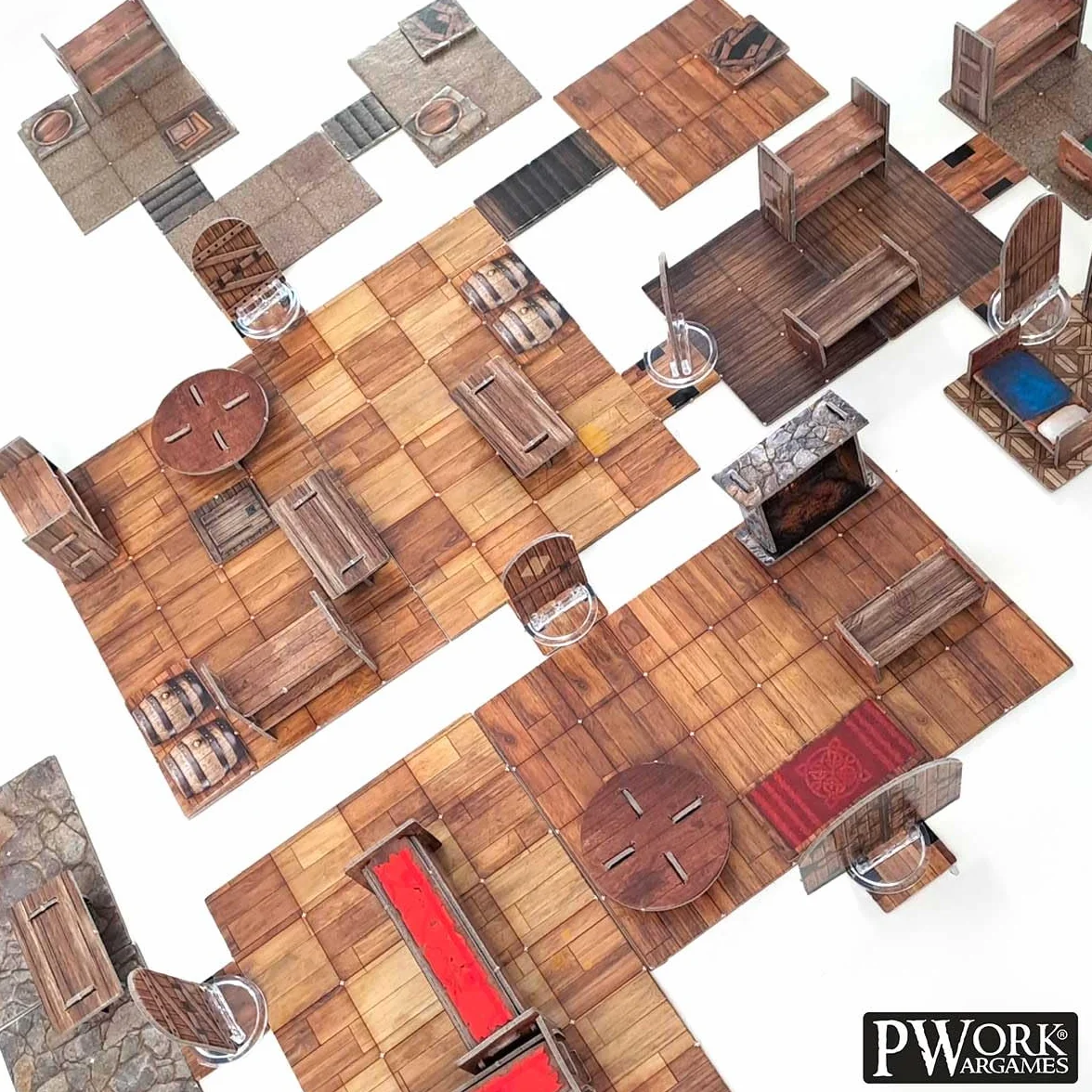 The Tavern - RPG Modular Map Tiles - double face cardboard tiles