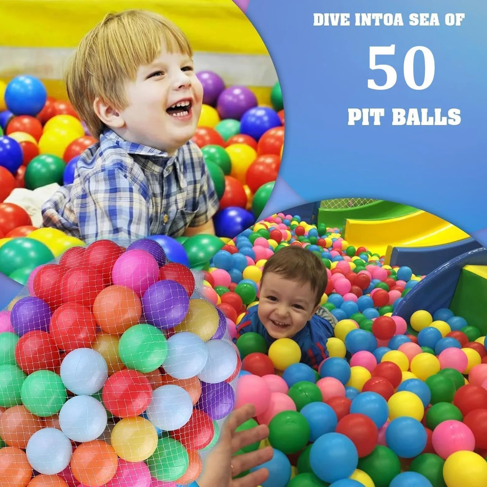 Grandi Palline da per Piscina di Palline 50 Pezzi Giocattoli da Interno | Palline da 7 cm per Bambini per Festa di Compleanno, Decoration per Cameretta, Tenda