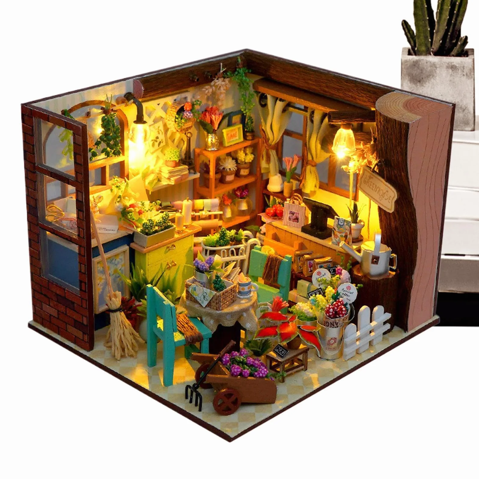 Kit fai da te per una casa in miniatura Giocattolo Di Costruzione | Kit Piccola Casa in Miniatura per Libreria Soggiorno Abitazione Appartamento Dormitorio Scrivania Decor