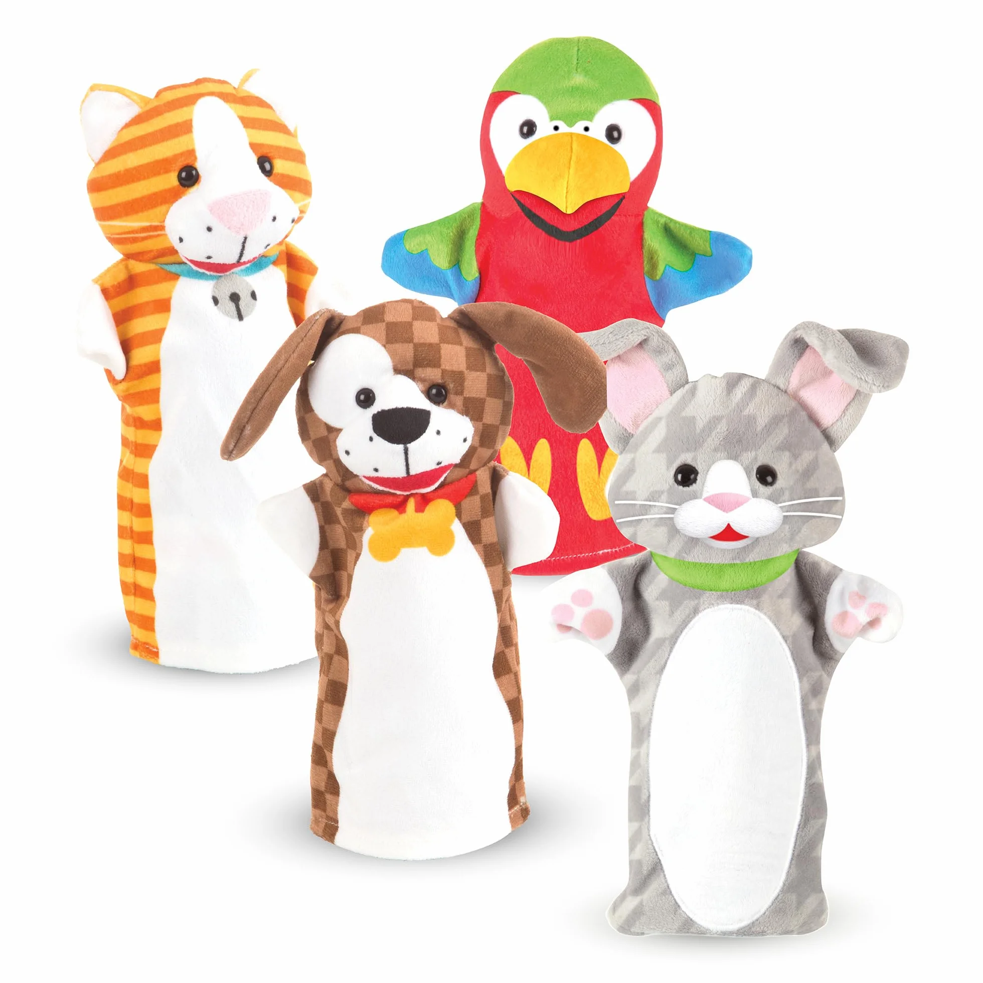 Melissa & Doug Marionette da Mano con Animali, Burattini in Stoffa, Regalo Educativo per Bambini 2+ Anni