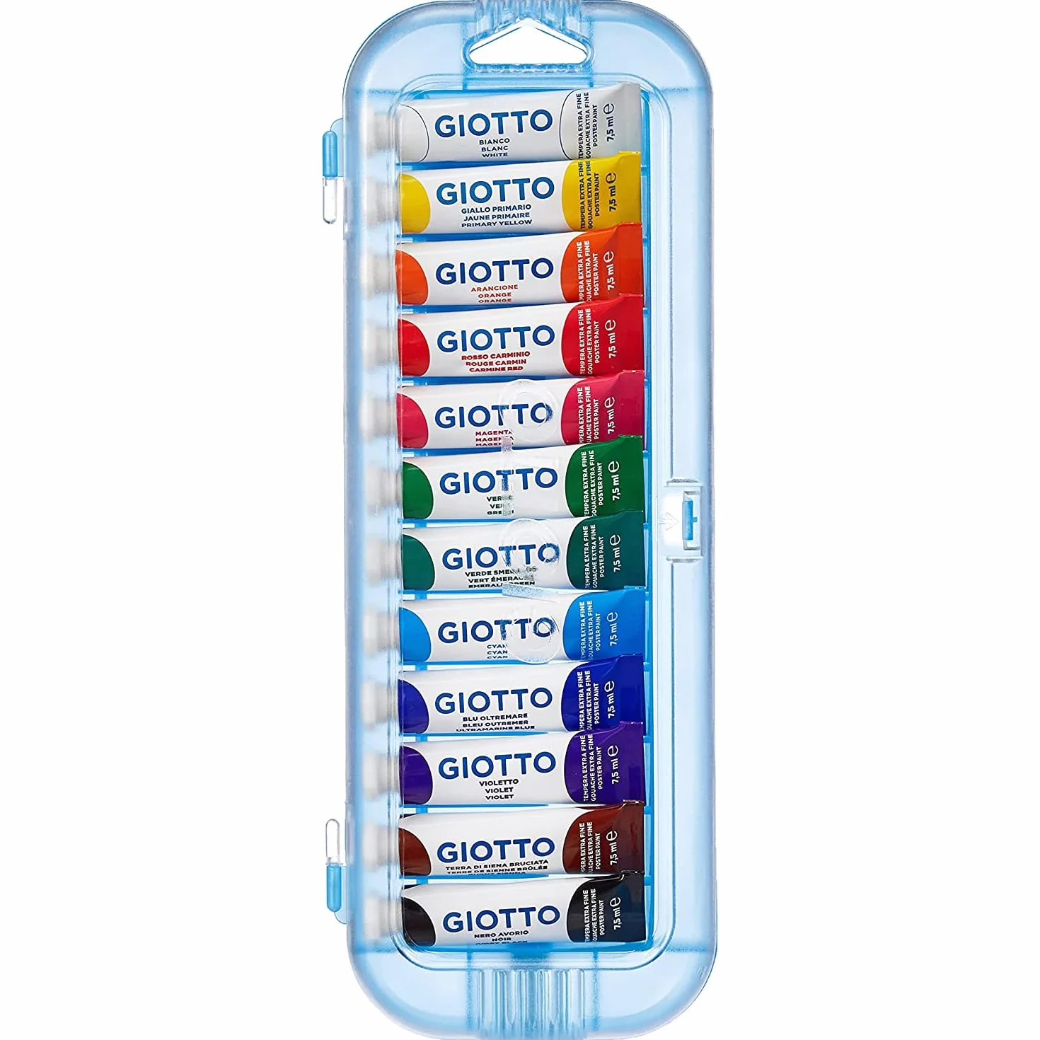 Giotto Tempera Extra Fine, Astuccio Da 12 Tempere In Tubetto, Multicolore, 7.5 Ml (Confezione Da 12)