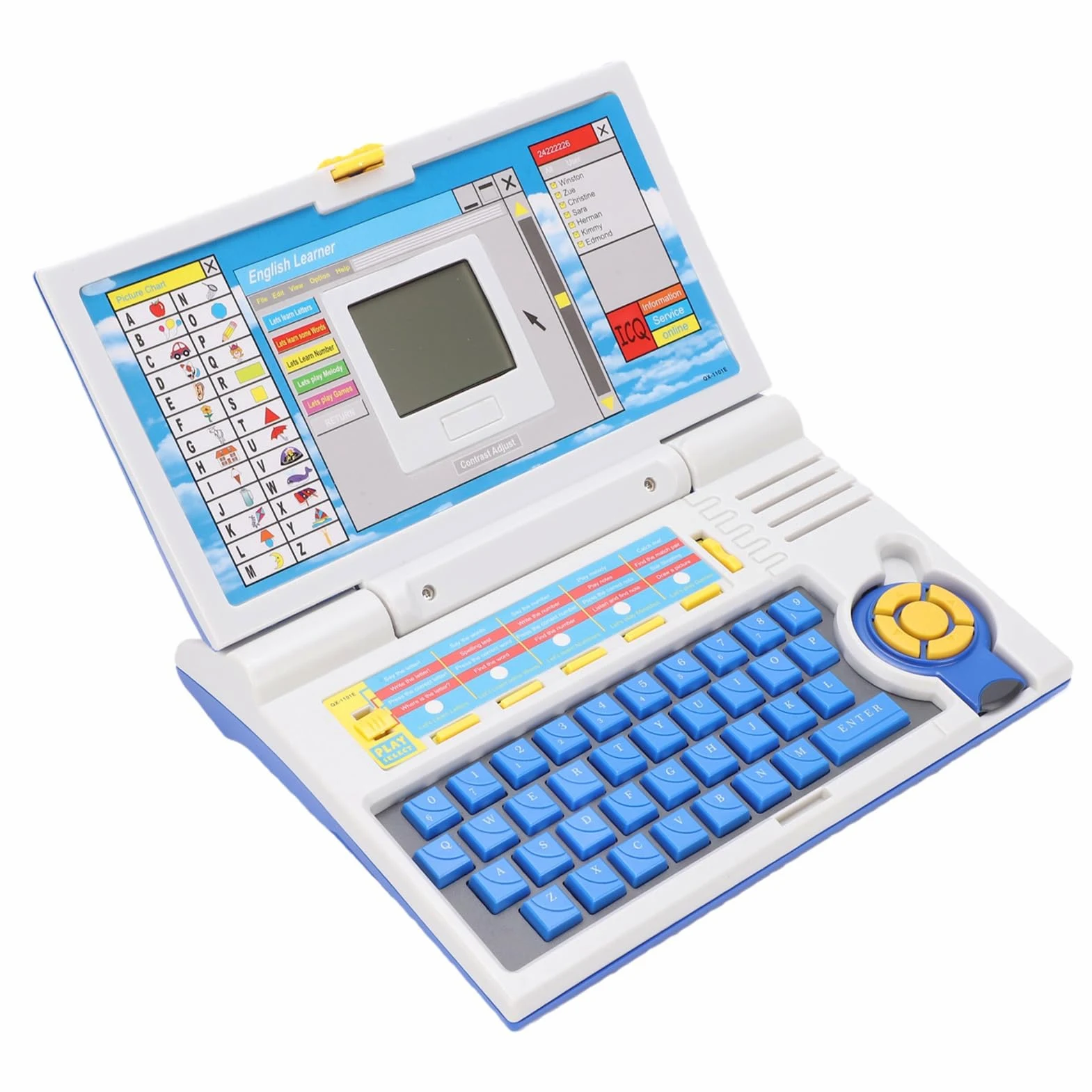 PUSOKEI Computer Educativo per Bambini in Inglese, Learning Laptop with | Toddler Learning Laptop with Spelling and Music, ABC Learning Toy for Children