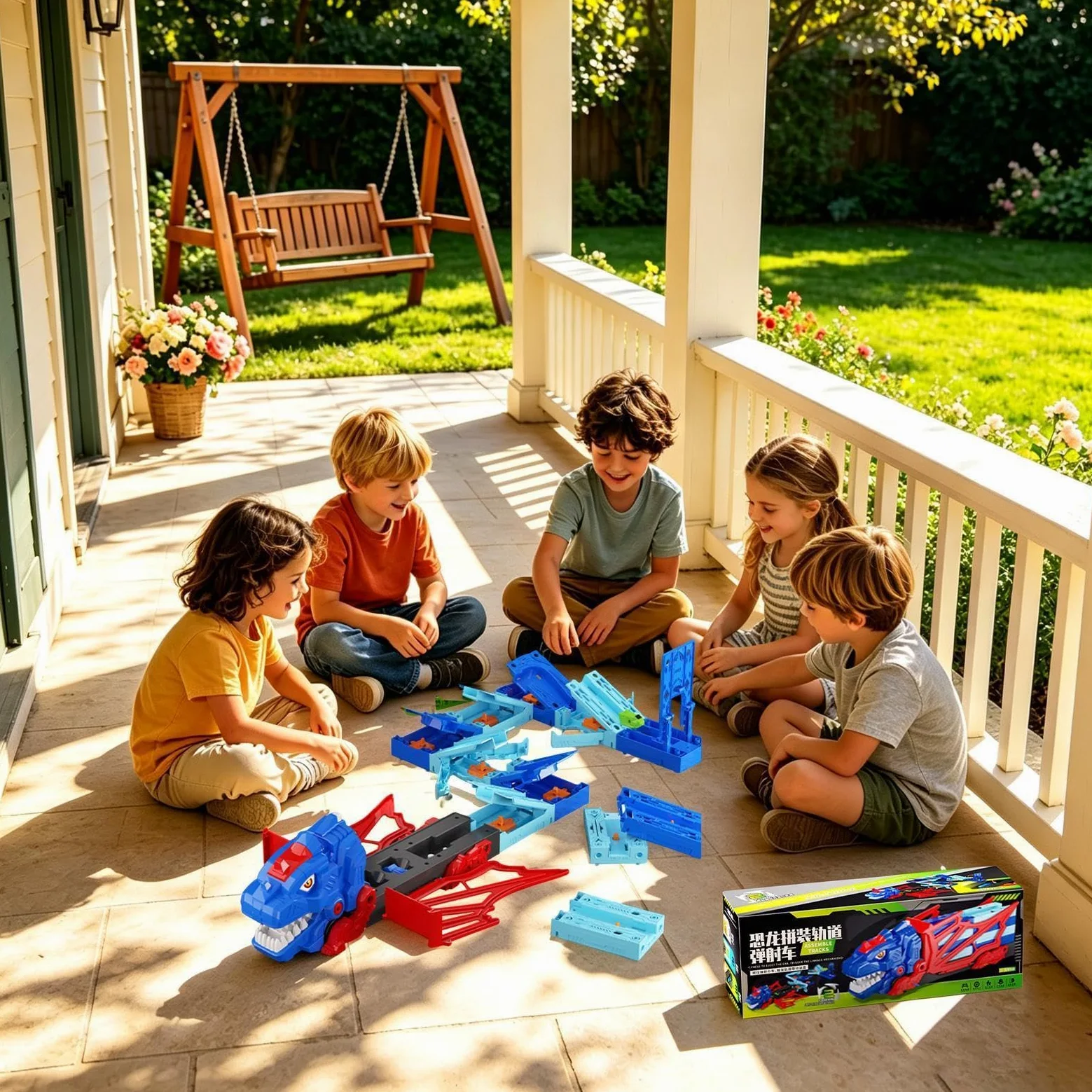 Pista Dinosauri Giocattoli Interattivo Flessibile DIY Educativo | Set Di Pista Da Corsa Dinosauri Per Bambini E Bambine Interno Esterno Prescuola Asilo Viaggio Compleanno