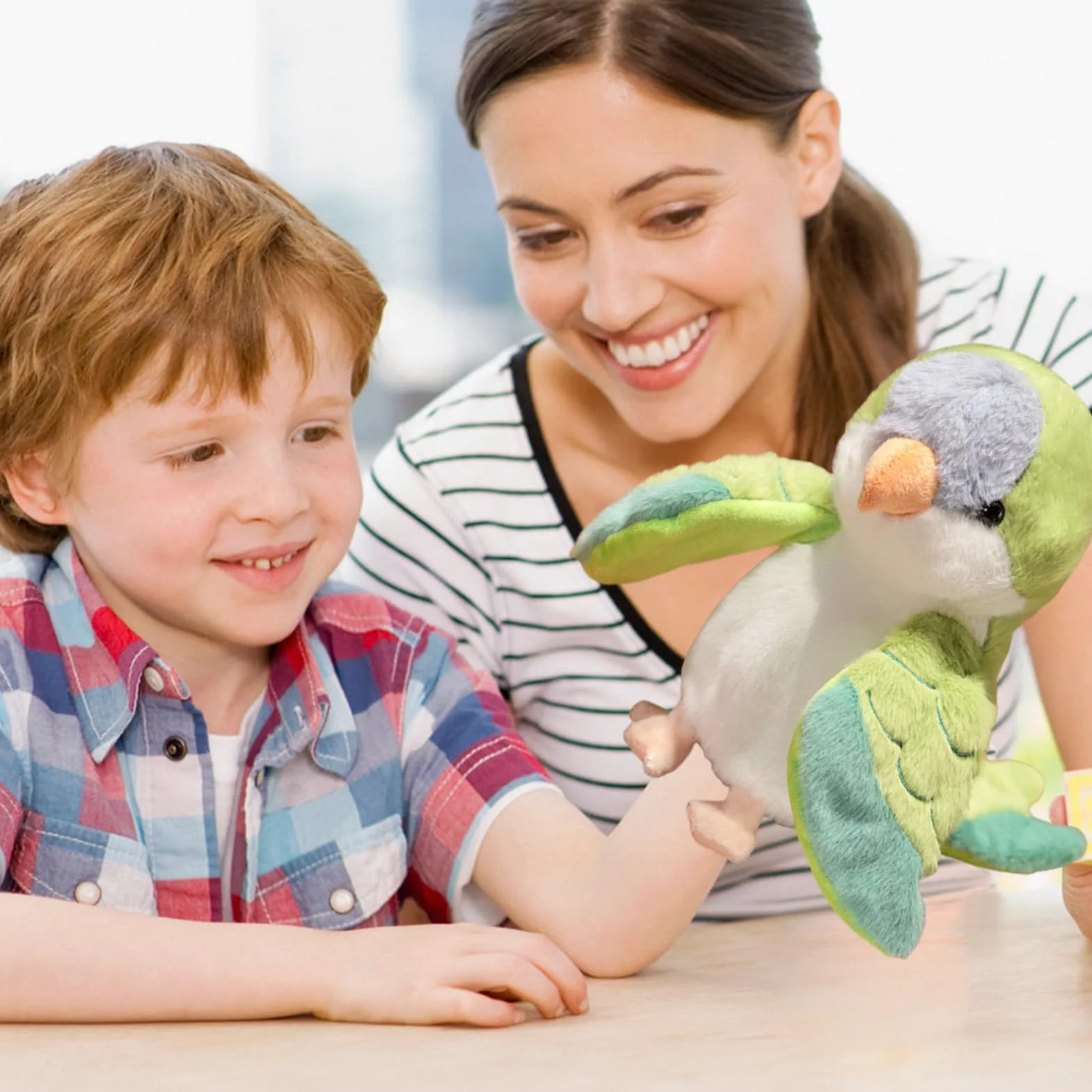 Burattino A Mano – Peluche In Cotone PP 20 Cm | Marionetta A Mano Per Uccellino1 Peluche | Gioco Interattivo Con Marionette Per Animali Per L'educazione Alla Narrazione E L'intrattenimento