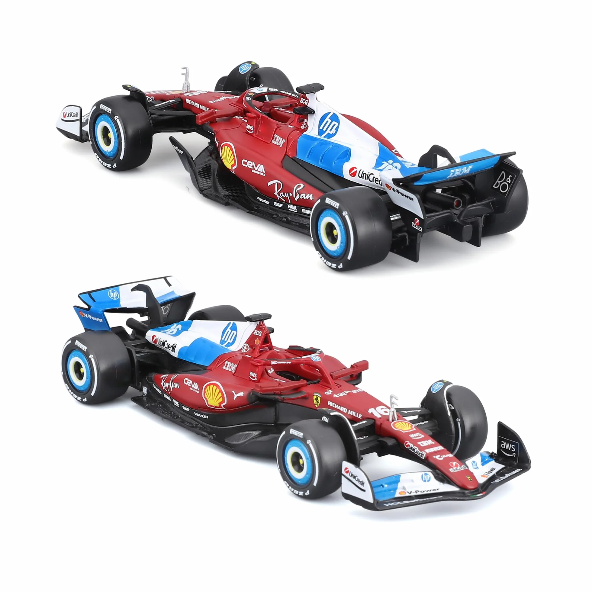 Bburago - Ferrari SF-25 Livrea Miami #16 Charles Leclerc, Modellino Auto Diecast Scala 1:43, Replica Monoposto F1 GP Miami, Livrea Ufficiale Ferrari, Veicolo da Collezione, Età Consigliata 3+ Anni