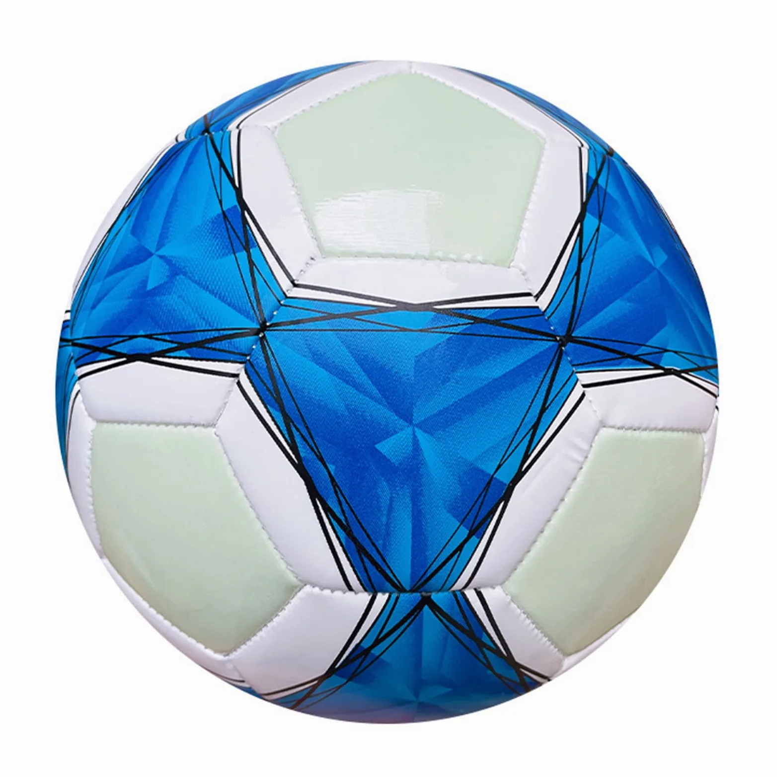 Pallone da calcio fluorescente al buio, con luci LED, riflettenti, misura 4, 5, per calcio luminoso