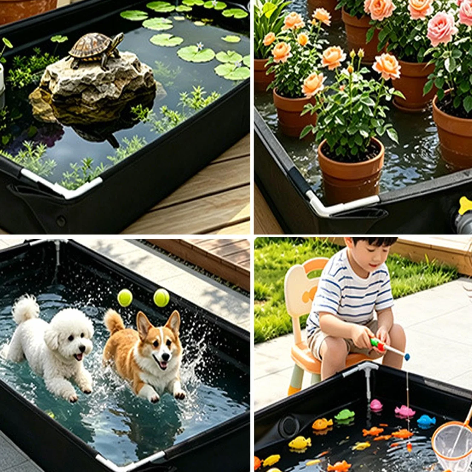 Cassetta per Sabbia Pieghevole Piscina per d'Acqua e Pesca con Tubo di | Sabbiera Portatile Ripiegabile Viaggio, Giardino, Spiaggia, Bambini, Interni, Camper, Campeggio, Casa