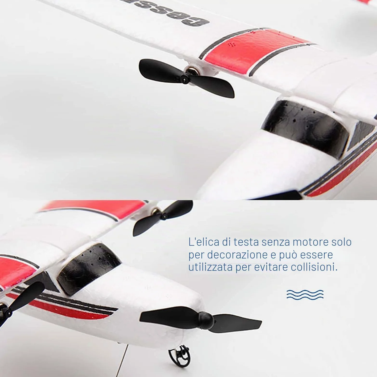 Goolsky FX801 Cessna 182 2,4 GHz 2CH RC Aereo Outdoor Giocattolo per Bambini Ragazzi con 3 Batterie