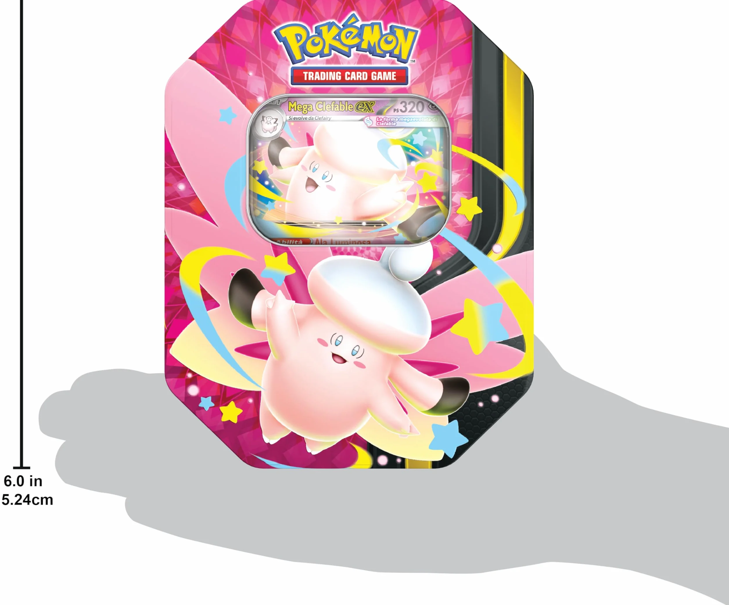 Pokémon GCC Mega Chiarodiluna scatola da collezione Mega Clefable-Ex 4 buste espansione 1 carta promozionale olografica Italiano