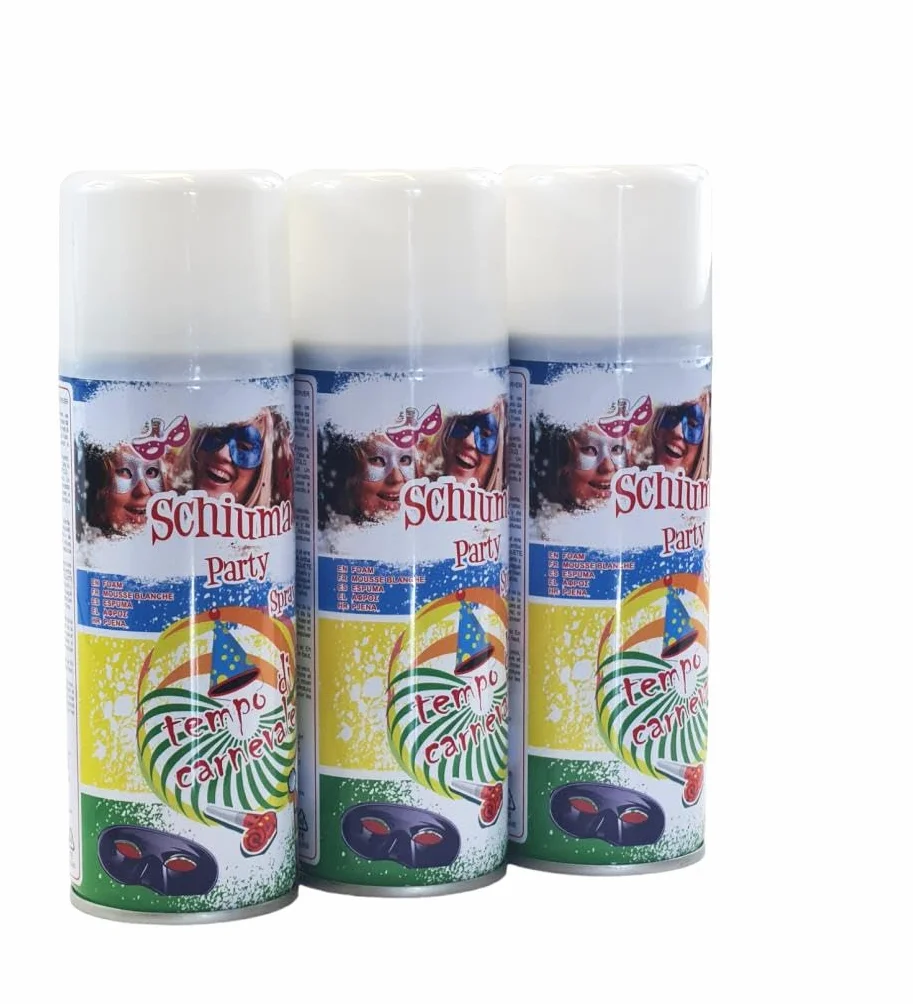 3 Pezzi di Bombolette di schiuma Spray Carnevale Festa Party Decorazione Bomboletta 150ml