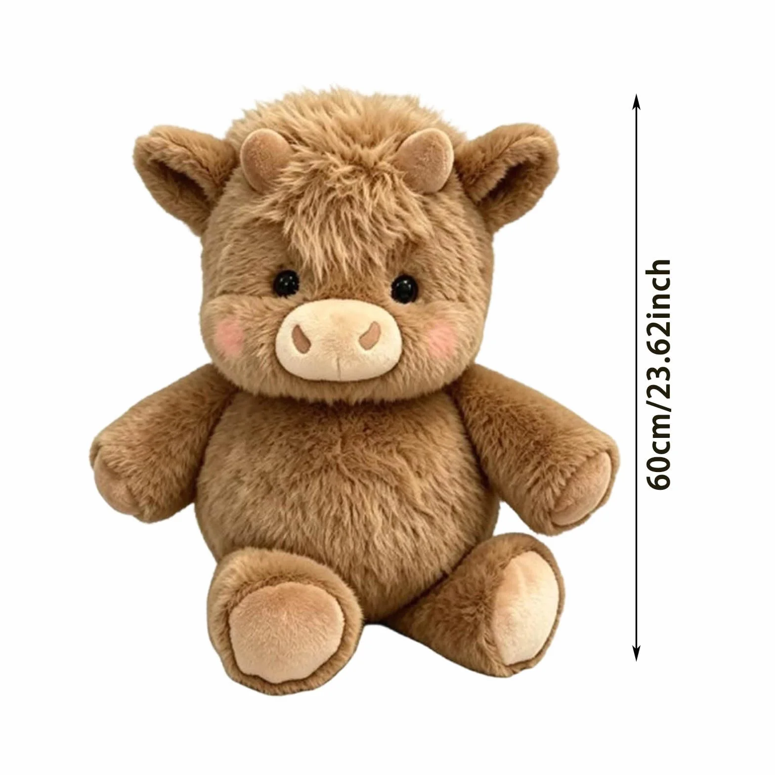 Pupazzo Che Corre – 60cm Adorabile Animale Peluche Mucche Pelosa Per Alleviare Lo Stress, Peluche Che Corre Vitello Che Corre Per Ragazzi E Ragazze, Cuscini In Peluches (Pink, 60, Centimetri)