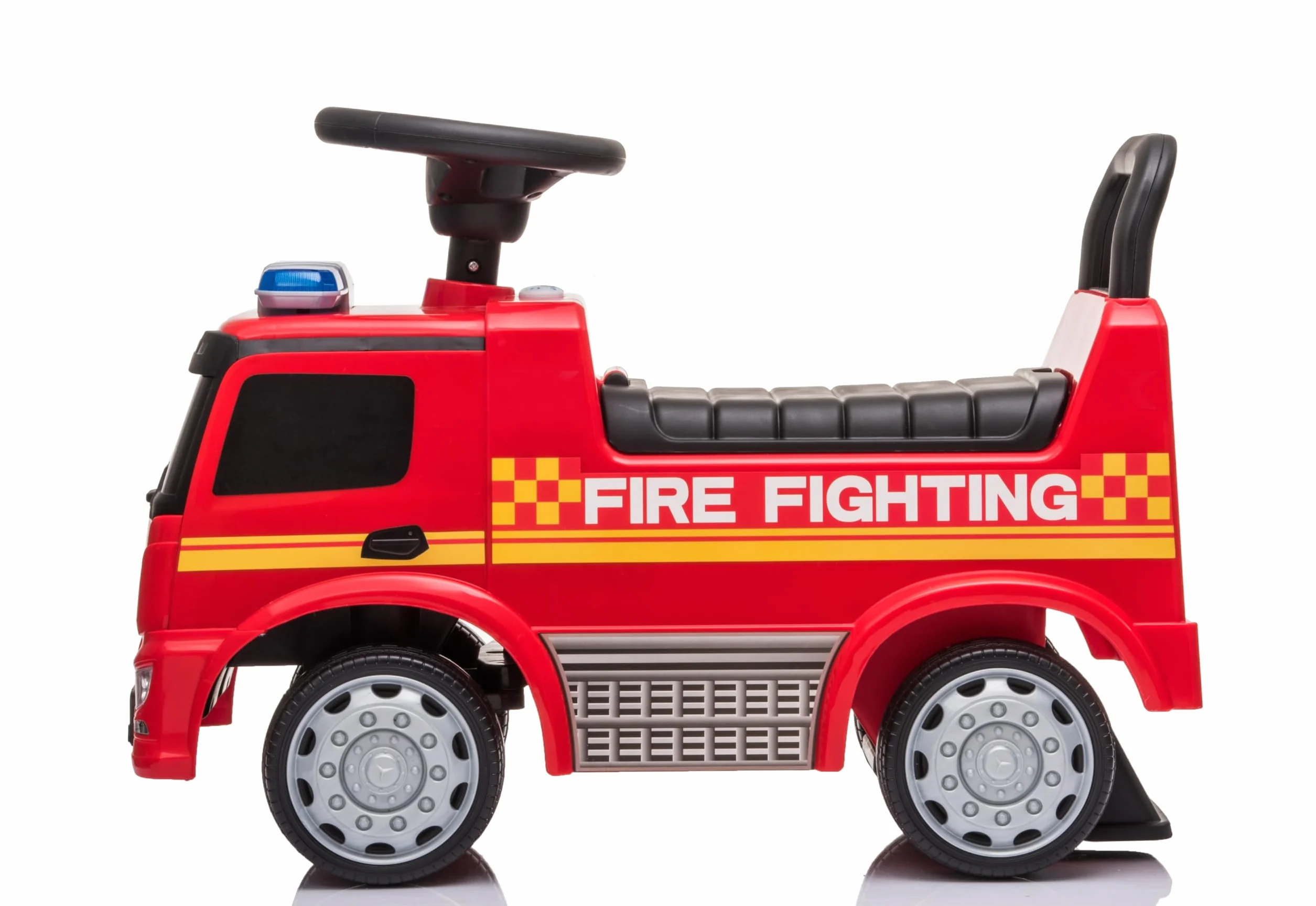 Camion Pompieri Cavalcabile Primi Passi Mercedes Antos per Bambini 1-3 Anni con Sirena e Clacson