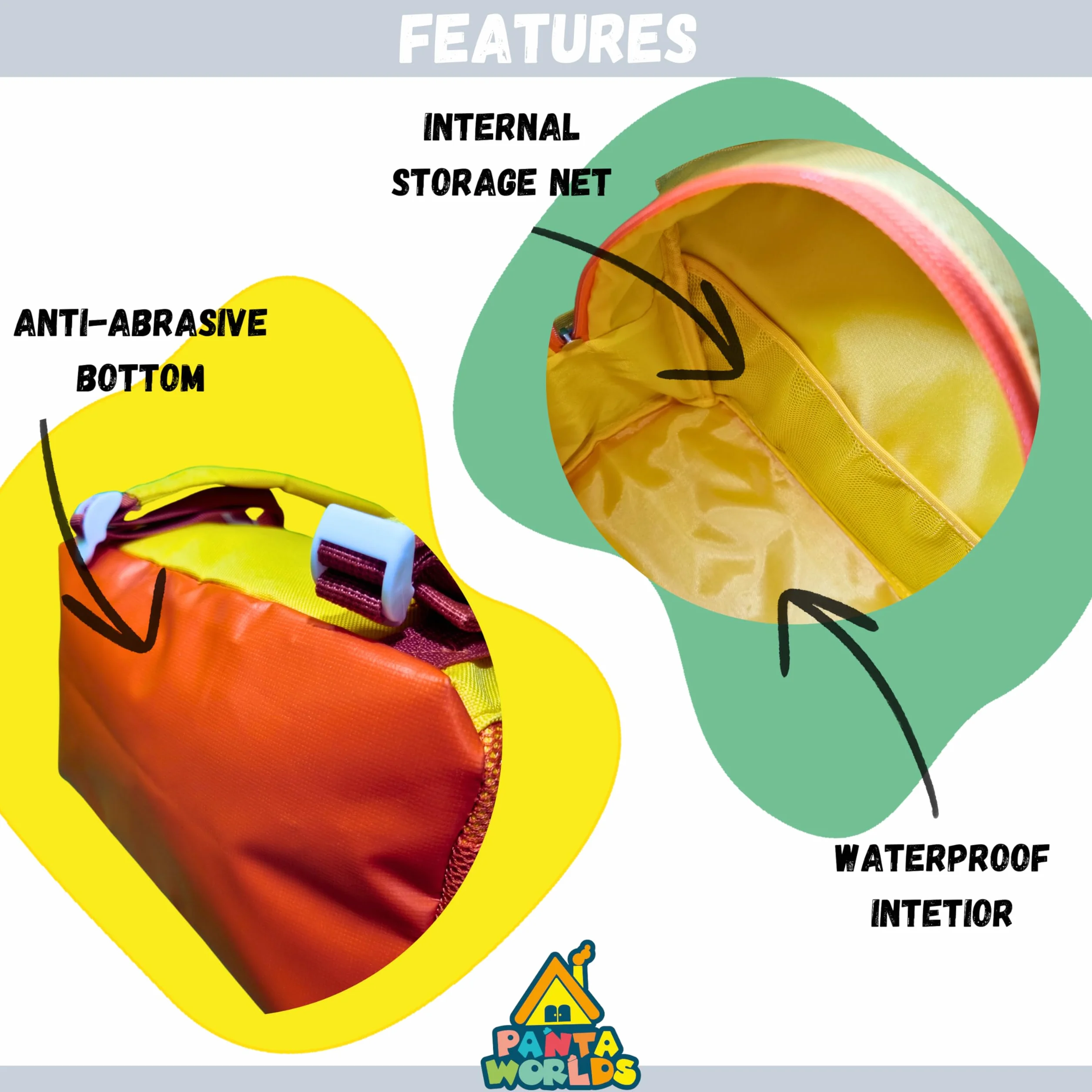 Pantaworlds Bag | Zaino Bambino a Forma di Casa, Zainetto Asilo per Bambini Impermeabile e Antiabrasione | Unisex | Idea Regalo Bambini | Certificato CE