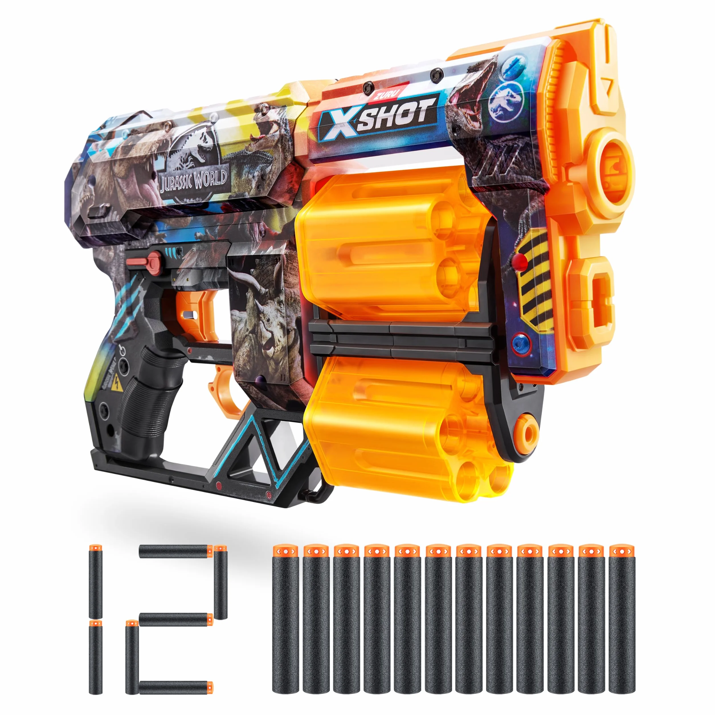 XShot Skins Jurassic World, Series 1, Dread Jurassic, 12 Darts Included, Brown Box, (Dread Jurassic)