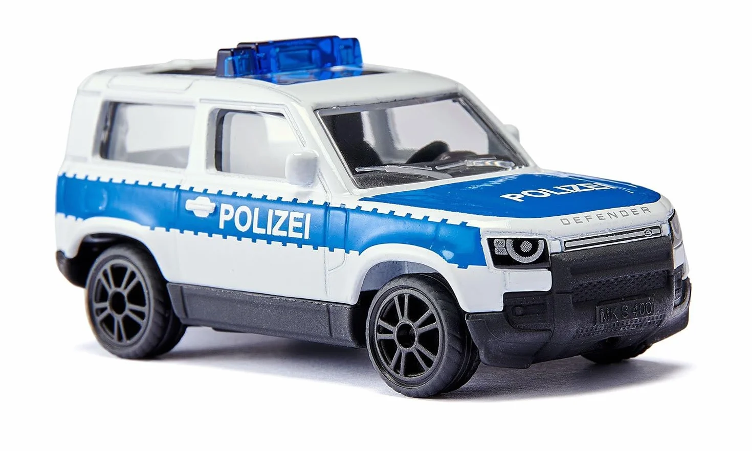 Siku Land Rover Defender Polizia Fuoristrada Giocattolo Metallo Plastica Argento Blu Ruote Gomma