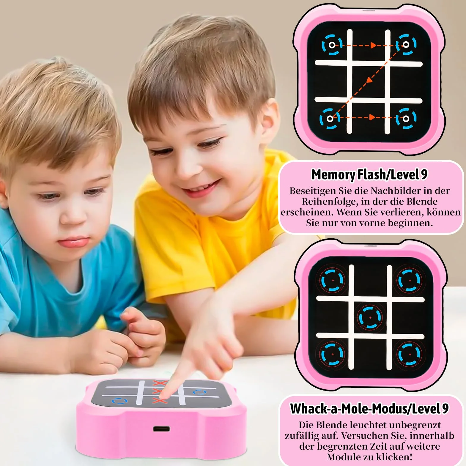 Gioco Elettronico, Portatili Giochi di Puzzle Smart Games per bambini, 1/4 Giocatori Giochi Per Famiglie Scacchiera Gioco Digitale, Giocattoli Fidget Portatili Educativi Da Viaggio.