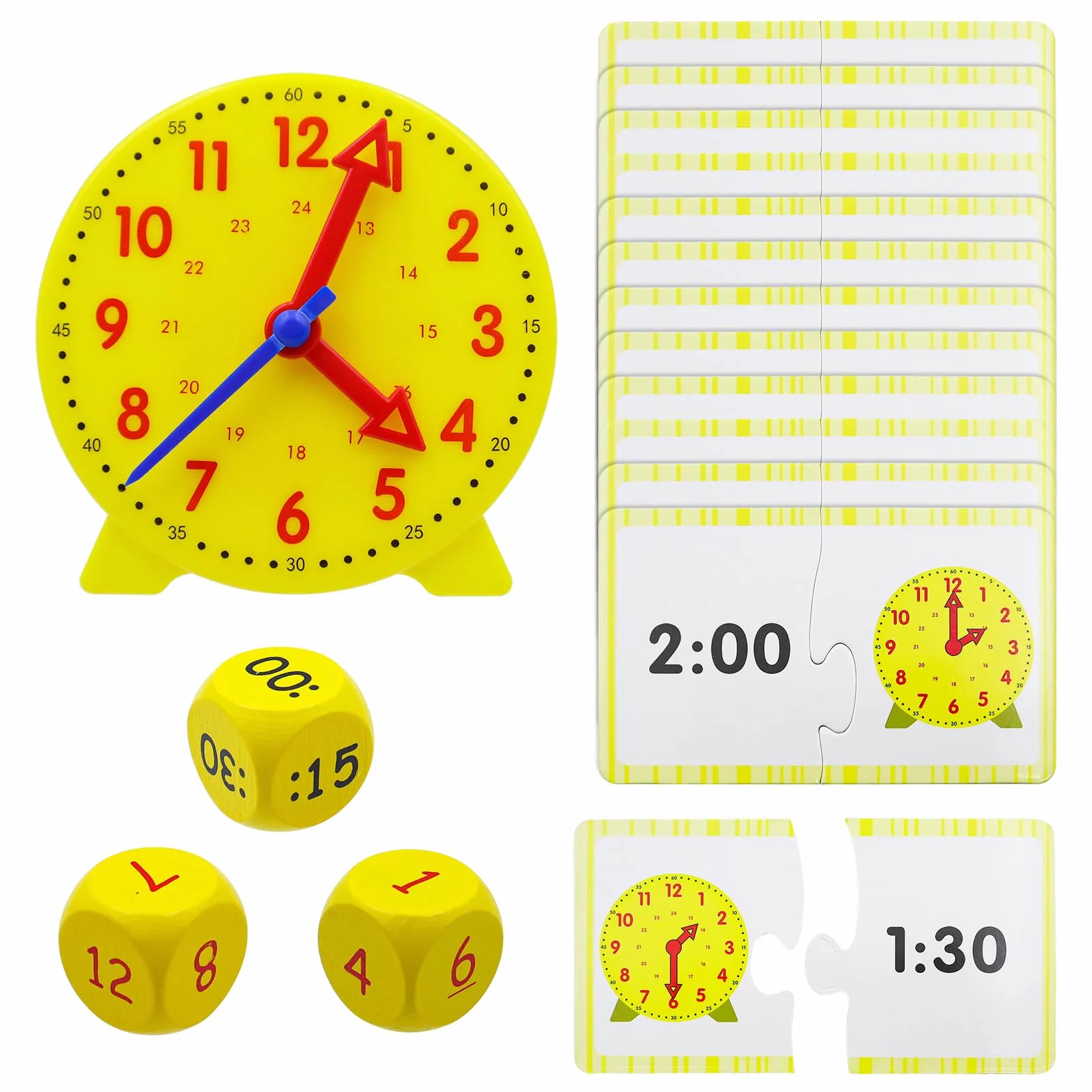 CONNECTION Orologio Giocattolo per Apprendimento Modello di Orologio Didattico Precoce Regali per Bambini Impara a Leggere L'orologio Orologi Educativo Regalo per 5 + Anni Ragazzo Ragazza Studenti