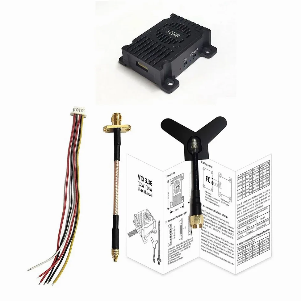 Trasmettitore Video FPV 3.3G 4W FPV VTX 8CH 4000mw per Drone da FPV RC