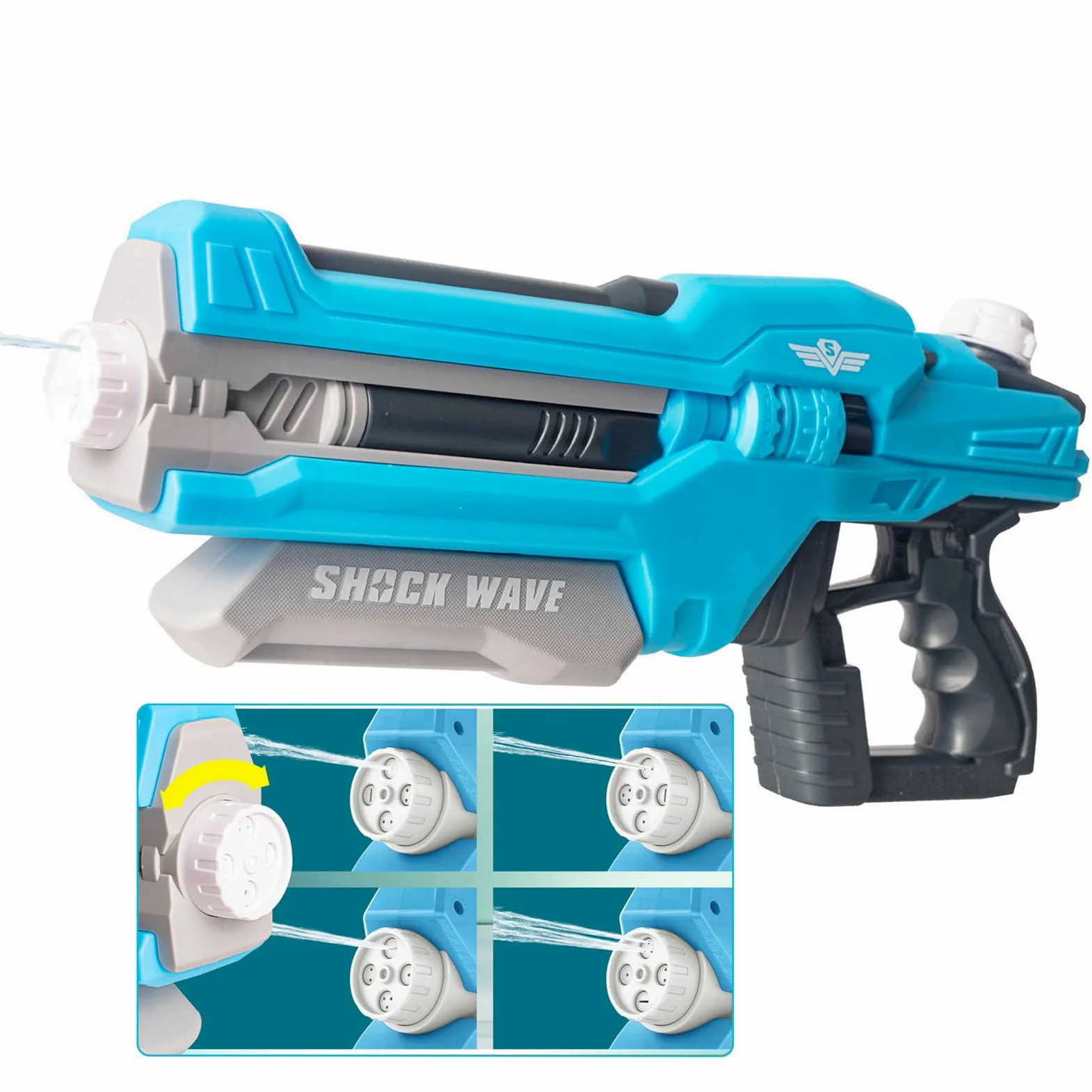 Pistola ad acqua da 1300 cc, grande pistola ad acqua per bambini e adulti, portata 9-12 m, lanciatore ad acqua Super Soaker, pistola a spruzzo d'acqua per estate, spiaggia e piscina, giocattolo