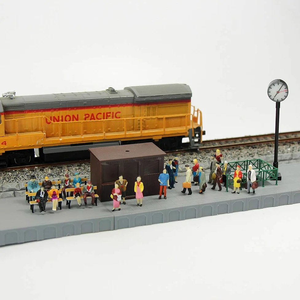Evemodel 100Pz Dipinte Figure Dipinte Verniciata Treno Modello Persone 1:87 Scala Ho Verniciata