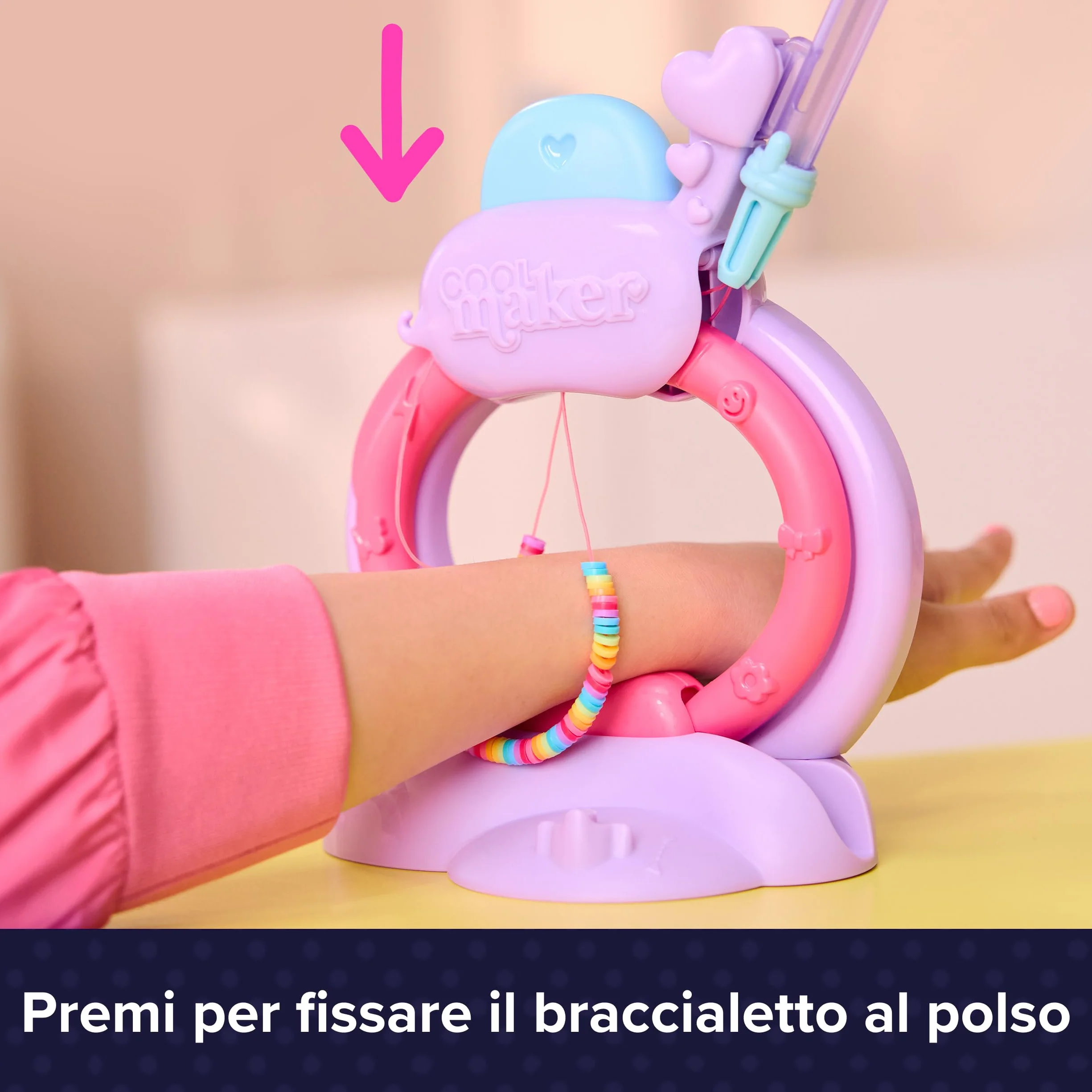 Cool Maker Macchina Braccialetti Heishi Amicizia con Penna Impila-Perline e 1200 Perline per 15 Braccialetti, Giocattolo Artistico per Bambine 7+
