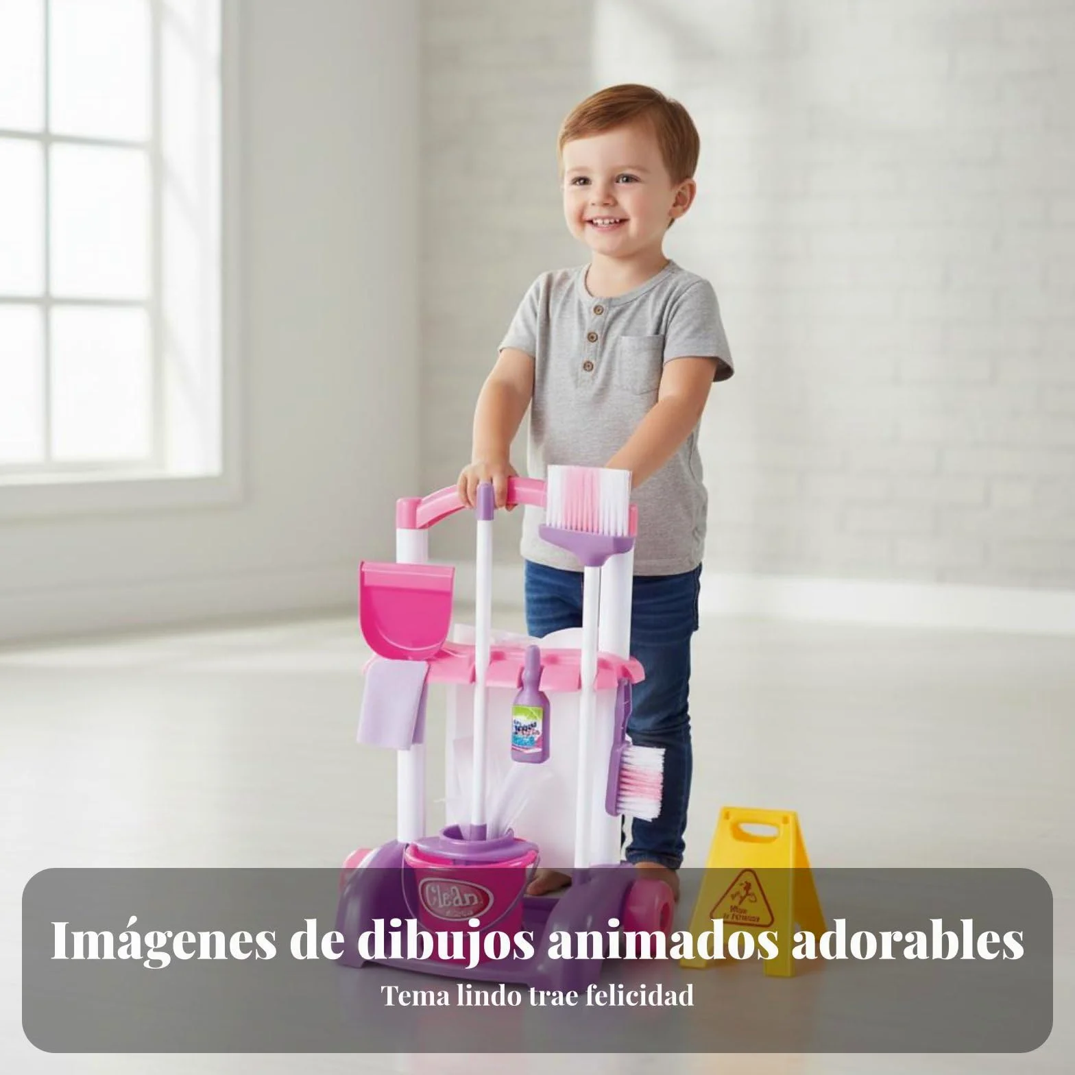 Children Set Carrello Pulizia Giocattolo Strumenti Realistici Plastica Sviluppo Coordinazione Ordinato Adatto per Giochi Educativi Bambini E Apprendimento Domestico , 66735 Set Rosa